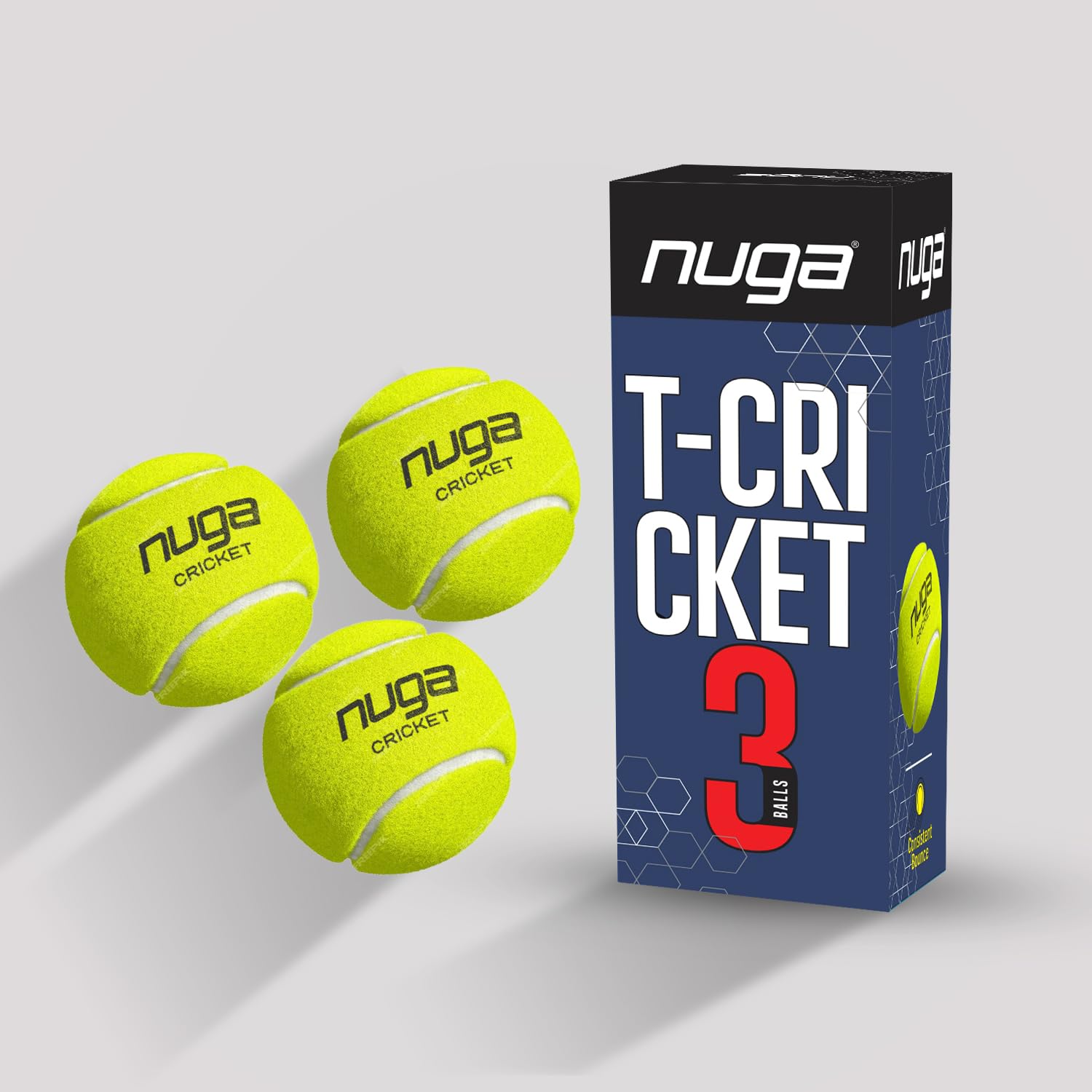 Nuga Rubber Cricket Tennis Ball for Cricket Soft Lightweight for Tournament Street Match Lawn, Court Soft Ball 3 Pcs Green-image-47
