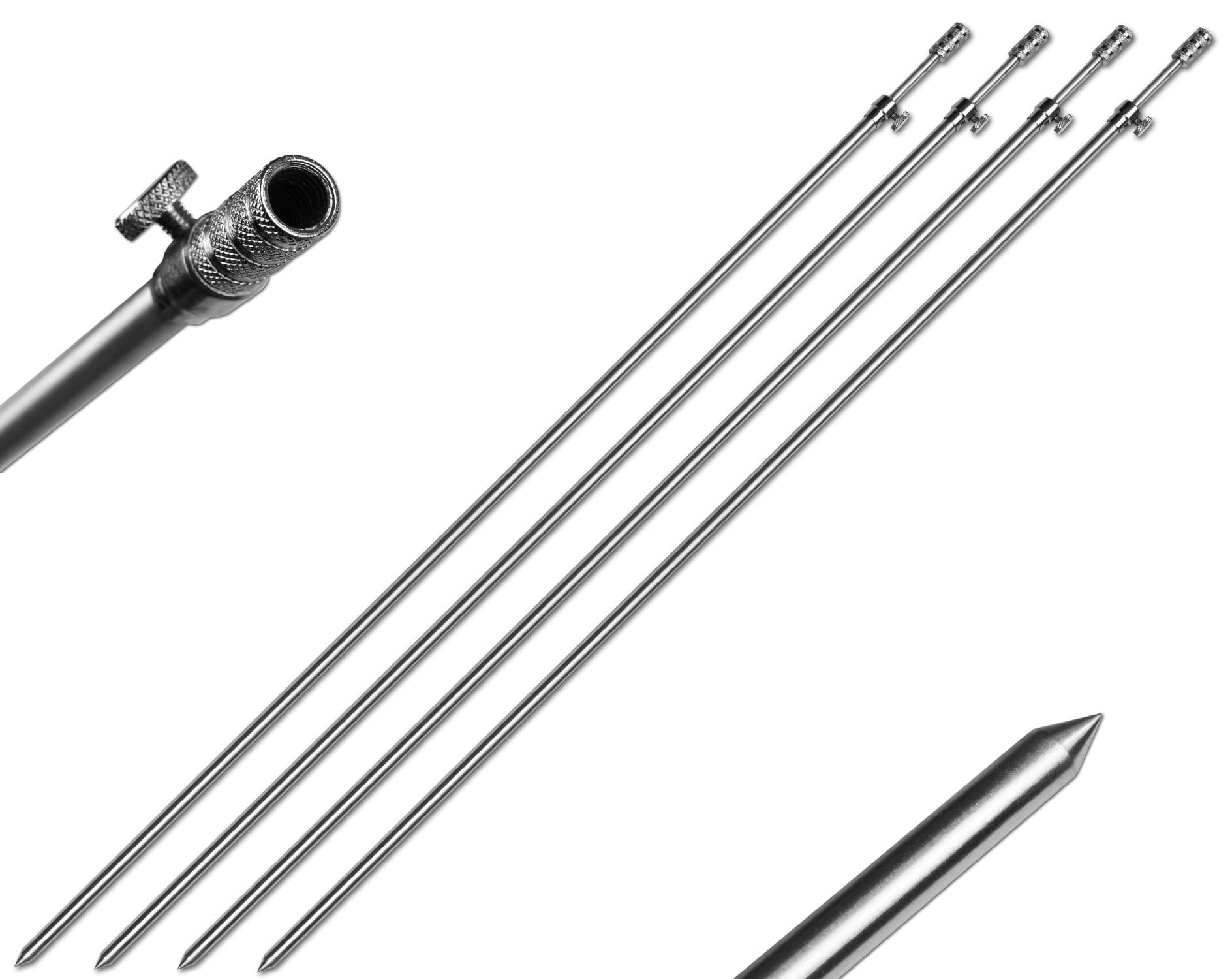 A&N Women's Silver 4 Piece Rod Holder Bank Stick Aluminium 75 - 120 Cm 9.5/6 Mm Chrome