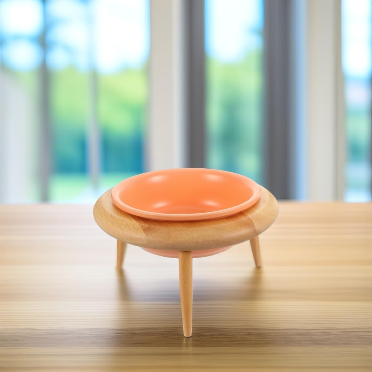 Kisangel 1set Elevated Cat Food Bowl Ceramic Cat Feeding Dish with Stand Neck Protection Design Capacity Stylish Pet Bowl for Home Decor