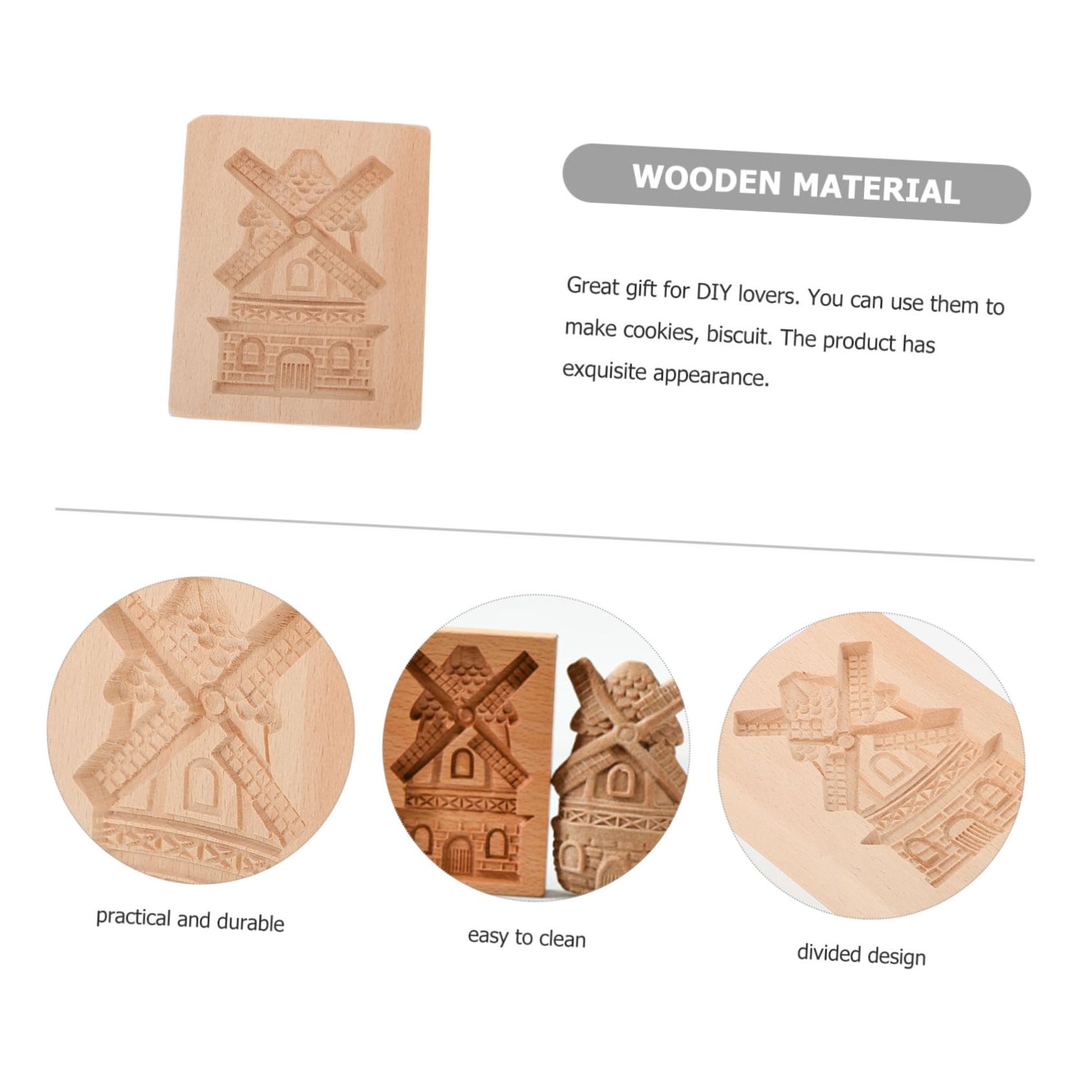 3 Piezas Cortador De Galletas De Madera Sello De La Impresora Precioso Molde Para Galletas Dulce De Chocolate Molde De Gofrado De Galletas Herramienta Para Hornear Mini Galletas