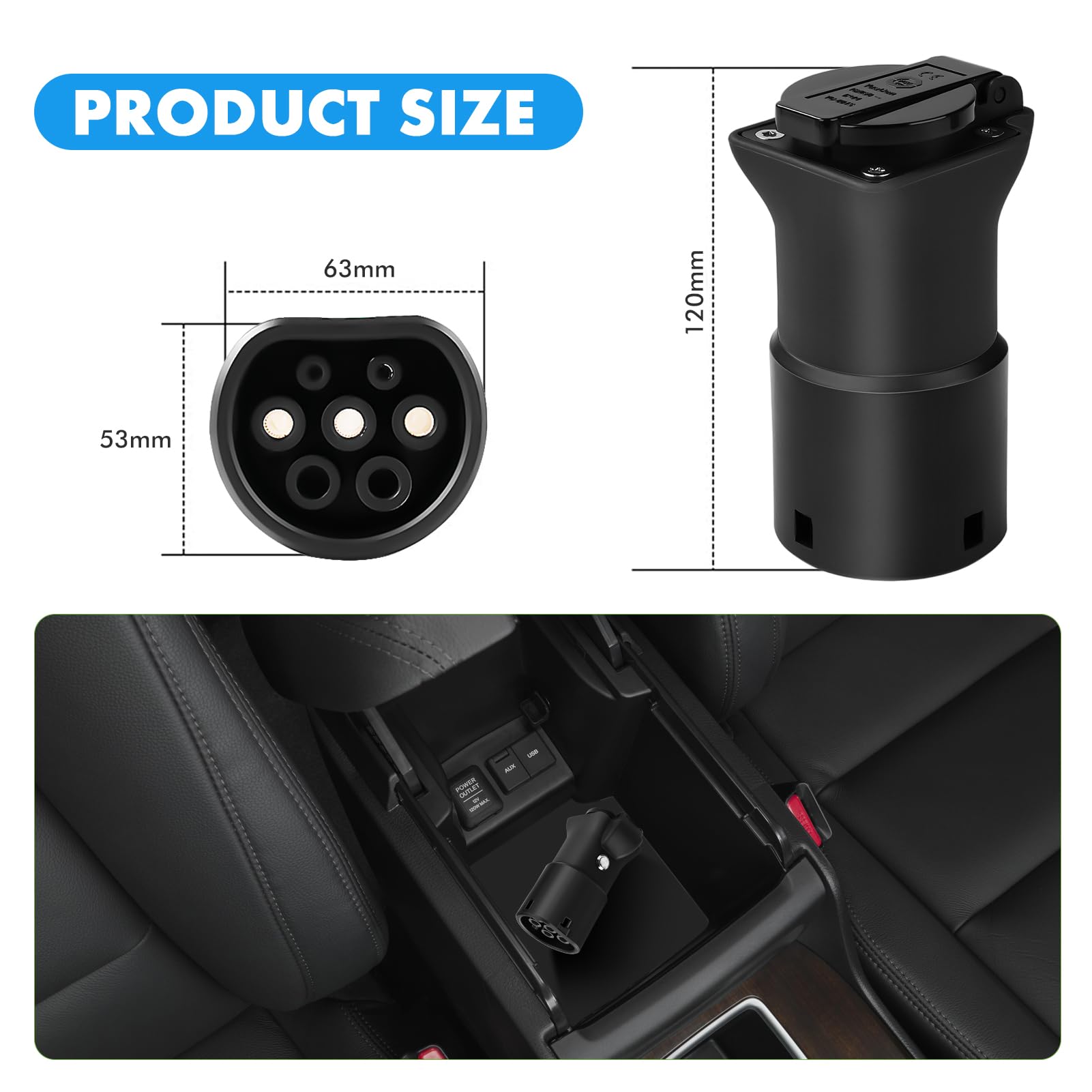 V2L adapter kompatybilny z silnikiem Leapmotor, 16 A, 220 V, adapter do pojazdu do obciążenia