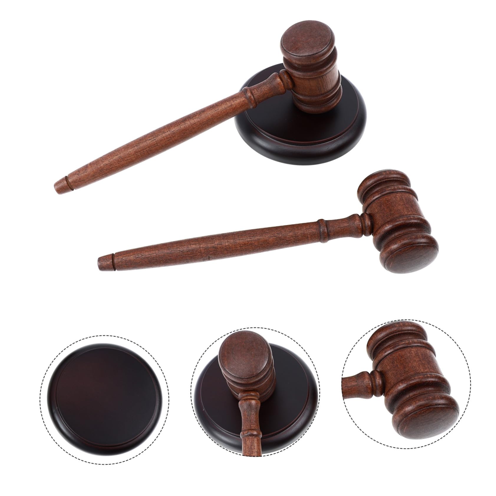 Martillo de Madera para Subasta y Juicio con Base Compacto y Duradero para Abogados Jueces y Subastadores Sonido Claro para Uso Audiencias y Eventos
