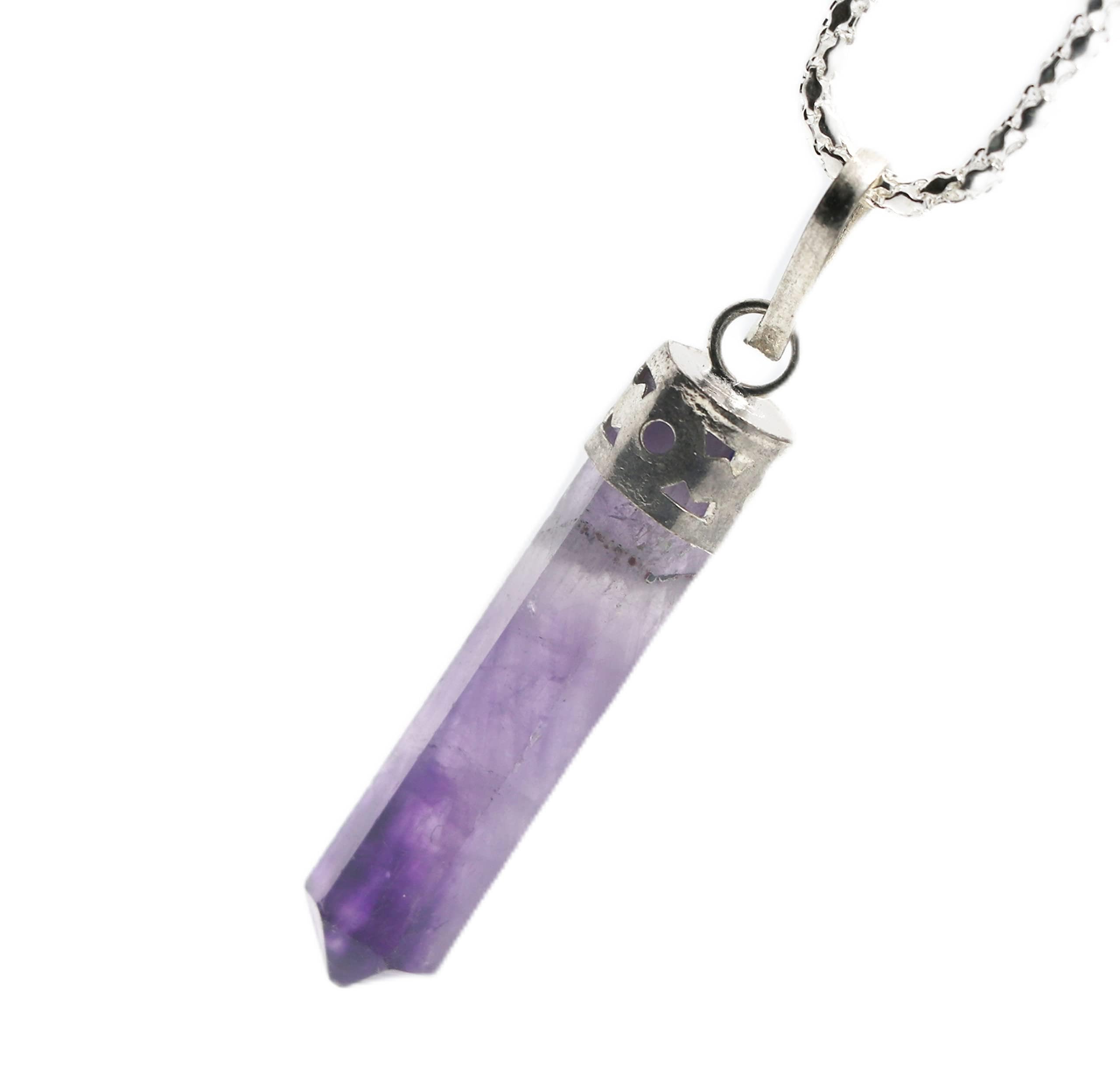 JABRESHWAR CRYSTAL Amethyst Crystal Pencil Pendant Necklace Healing Crystal Necklace For Unisex Adult (B09SF5VGXK) Amazon Price History, Amazon Price Tracker