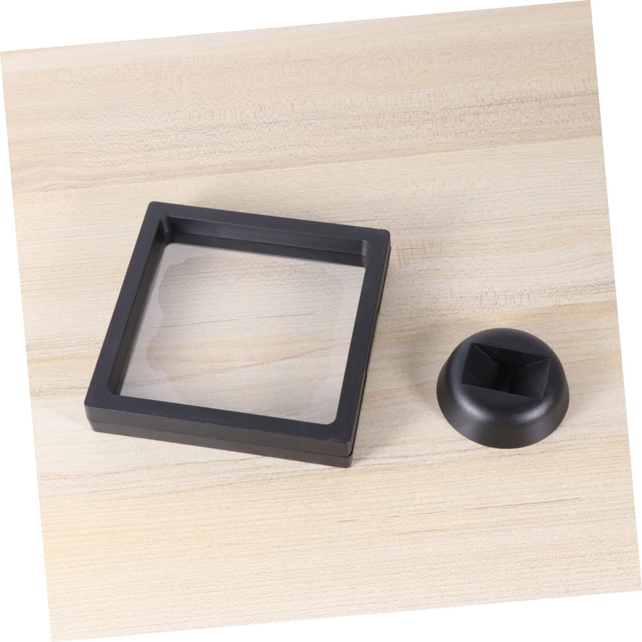 Cabilock Jewelry Specimen Holder 3D Floating Frame Round Base Coin Display Stand for Aa Medallions Coins