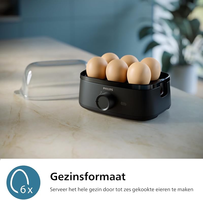 Philips Egg Cooker 3000 tojásfőző 6 tojáshoz, puha-kemény-pofontos, kompakt
