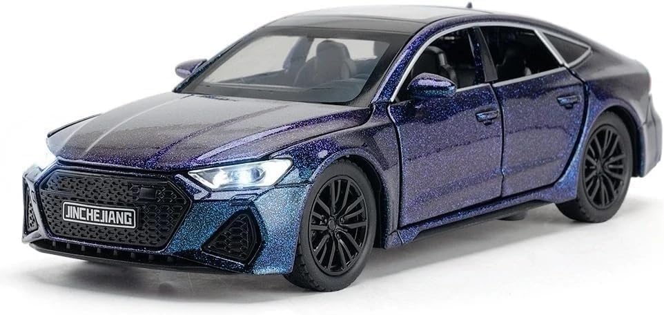 Sky Tech® Audi RS7 Sportback Car 1:32 Scale Model Car Exclusive Alloy Metal Pull Back Die-cast Diecast Metal Pullback Toy Openable Doors & Light Music Best Gifts Toys Kids【Colors as Per Stock】