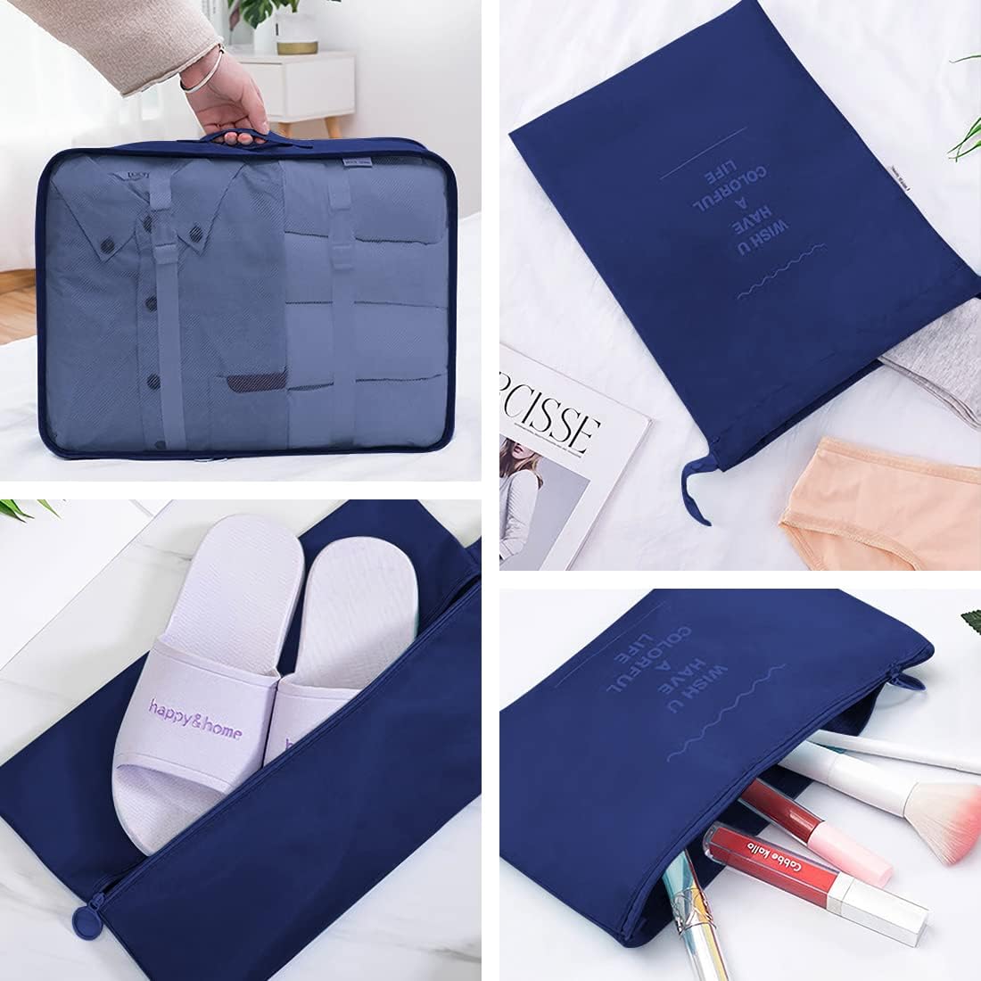 Organizer Valigia 10 Pezzi - Borse Impermeabili Per Viaggi, Vestiti E Cosmetici - Foto 7