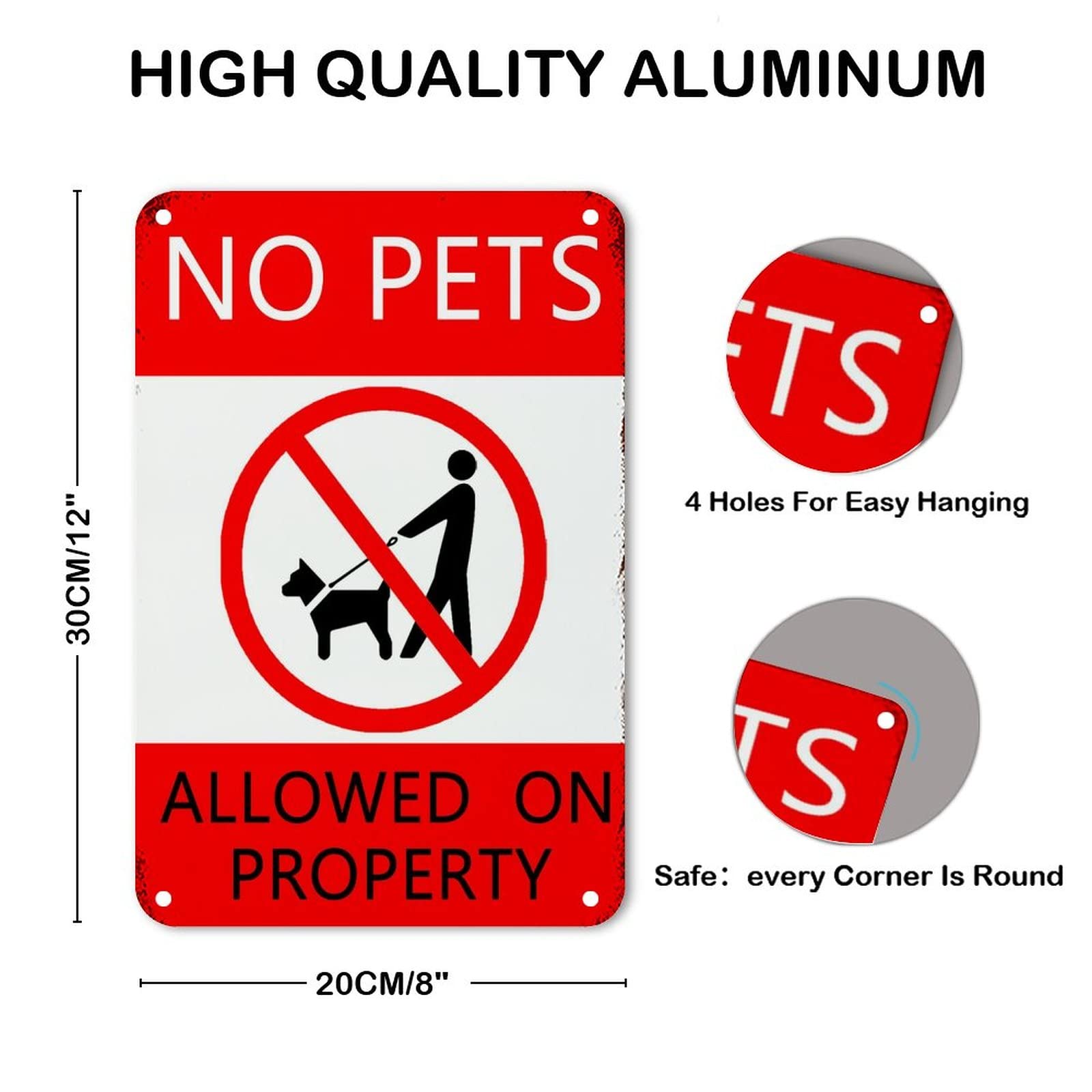 Saraheve Targa In Metallo 'No Cats Allowed', 20,3 X 30,5 Cm, In Alluminio, Effetto Vintage, Fori Per Appendere