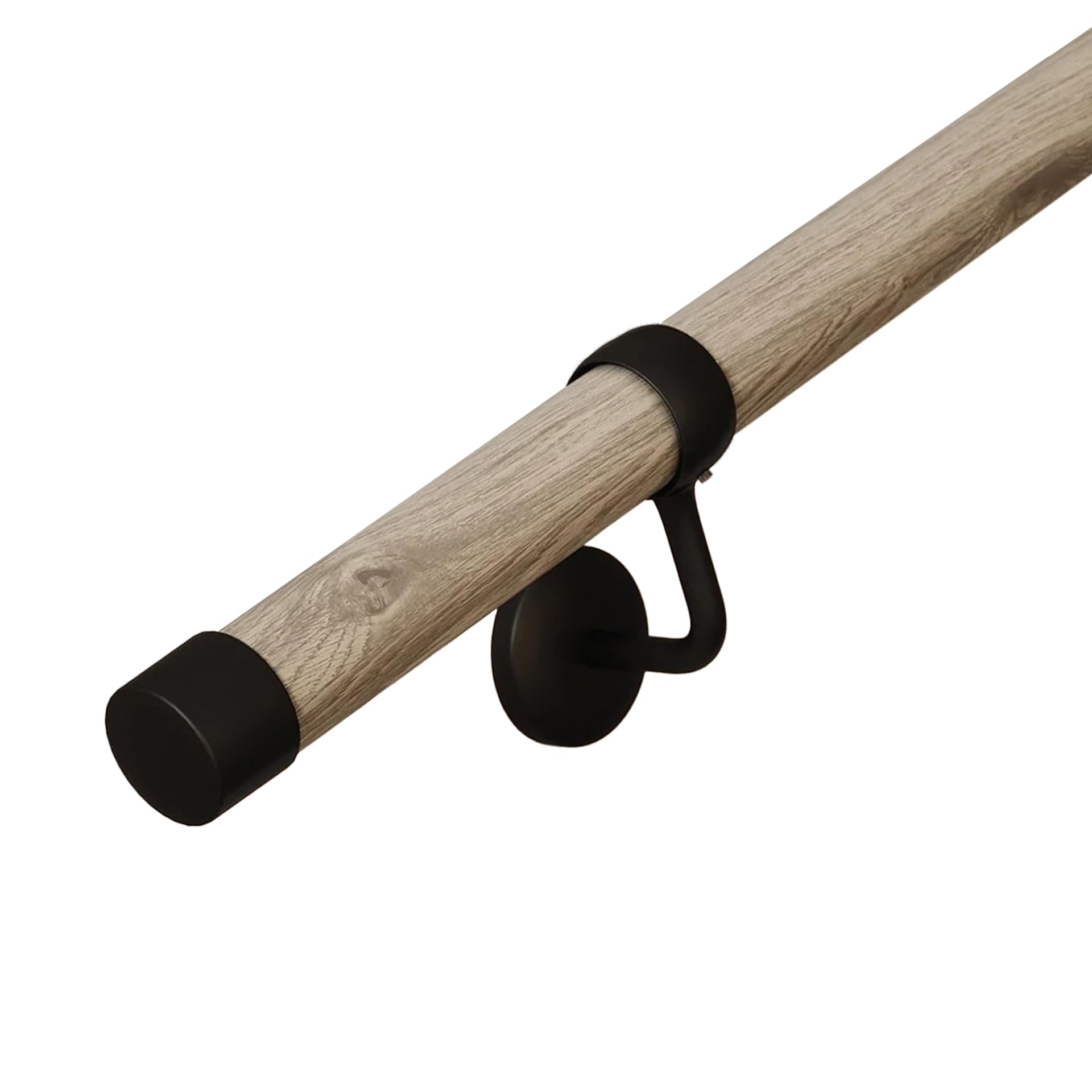 Stiley Living Drift Wood Stair Handrail Kit – Internal Wooden Banister Rail, Wall Mounted Drift Wood Stair Rail with Brackets & Fixings, Easy Fit Indoor Handrail System - 2.4M