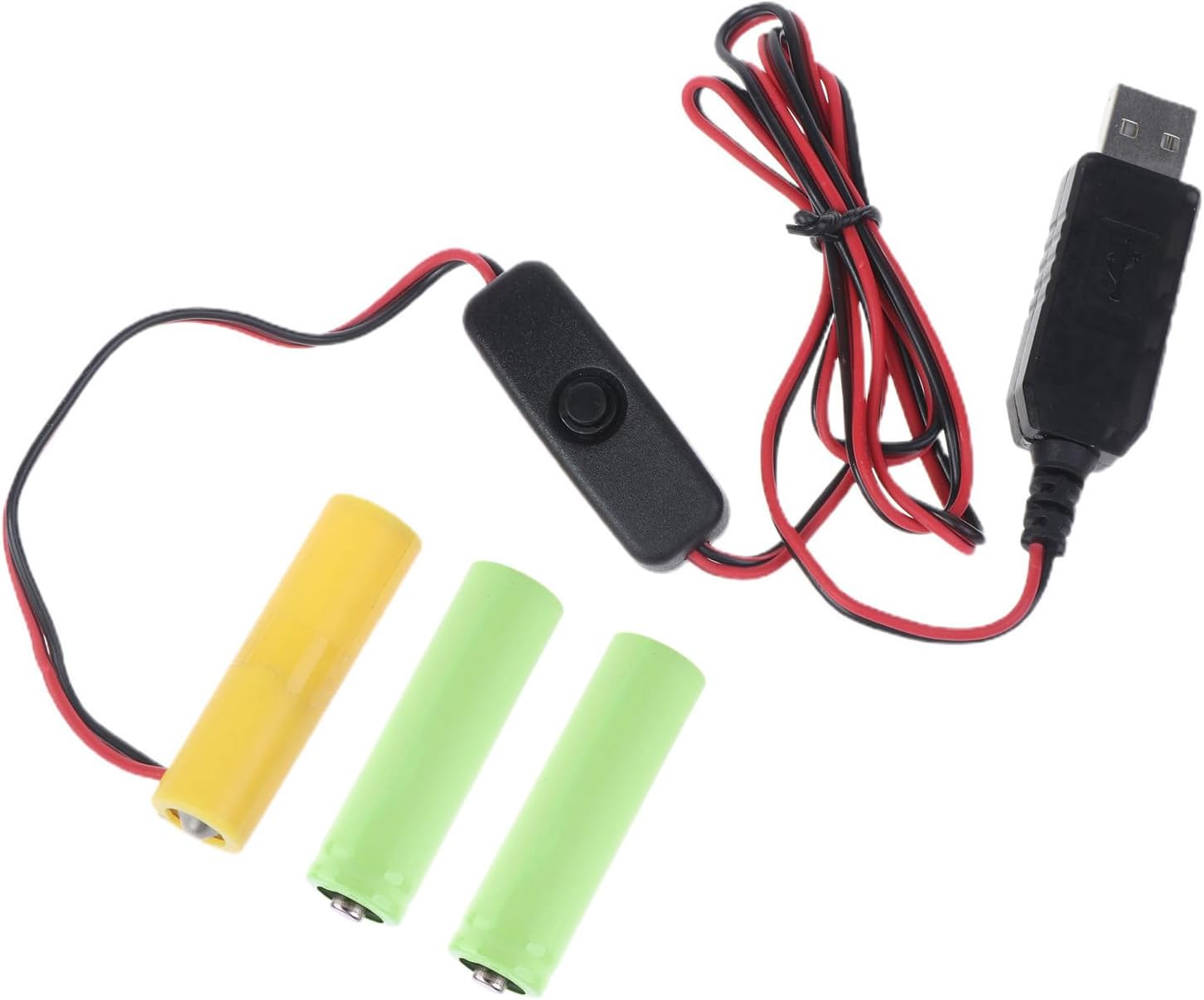 Battery Eliminators Cable With On Off Switches USB Interfaces Power Supply Cord To Replace For 3x 1.5V AA LR6 Batteries Talkies