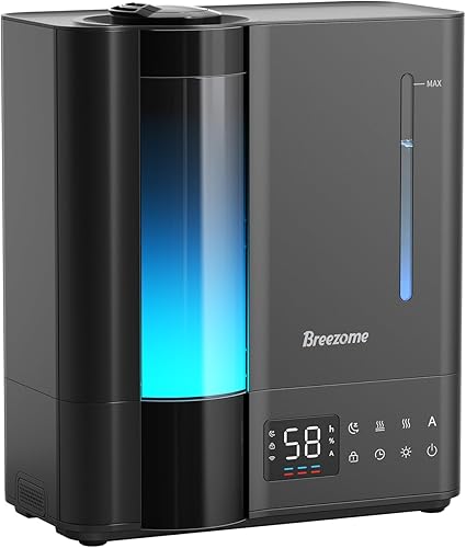 BREEZOME Humidificadores de 8L para dormitorio, niebla inteligente cálida y fría para habitación grande, humidificador ultrasónico de llenado