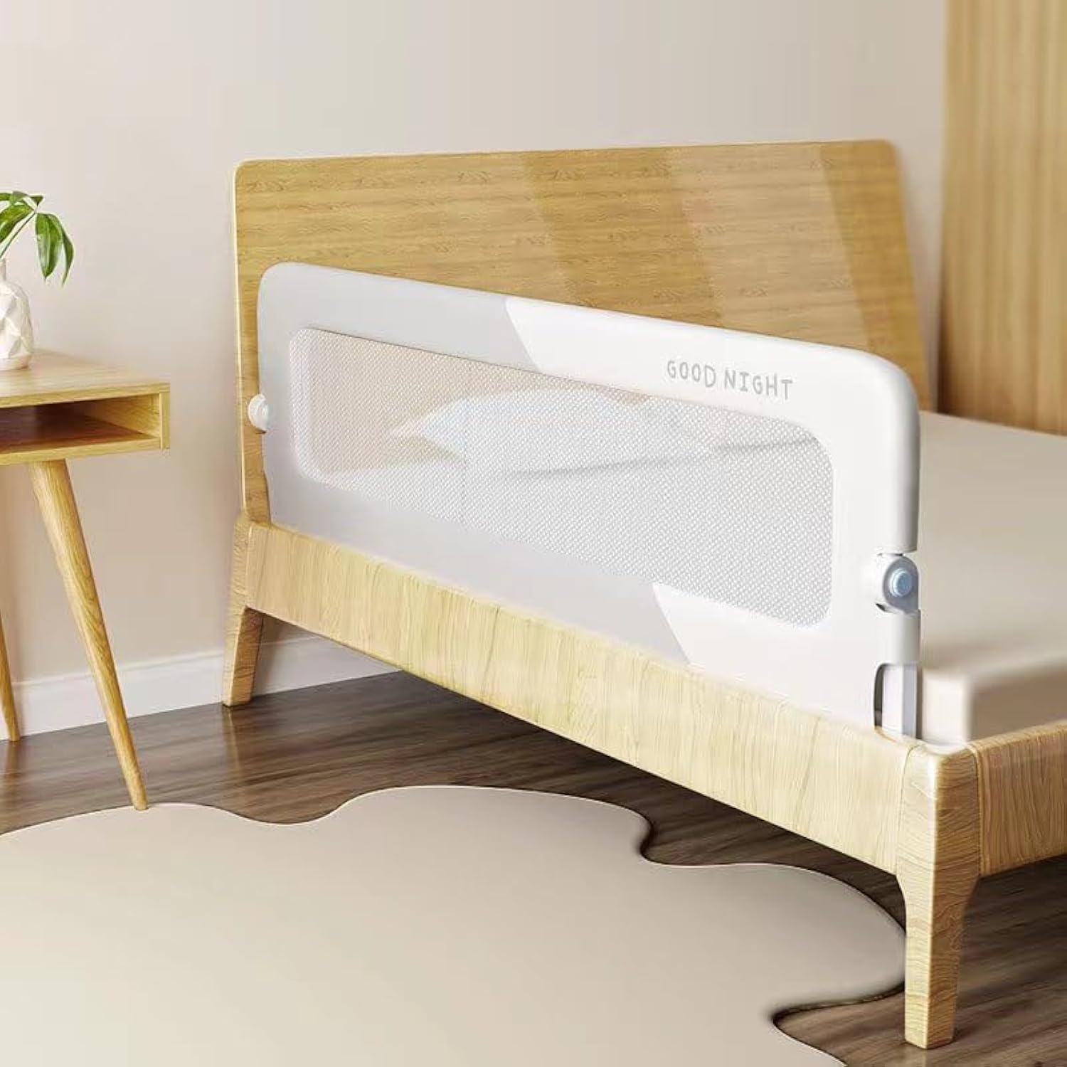 Infant Bed Rail Guard For Kids/Toddler/Fits Single/King/Queen Size Beds，Child Protection Guardrail, Baby Safety Bed Rail, Baby Fall Prevention Bedside Baffle Folding (1.5m)