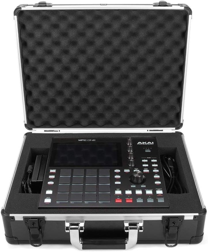 Analog Cases UNISON Case for Akai MPC One and comparable Groovebox (transport case, aluminium corner protection, padded lid with handle, cable storage compartments), black