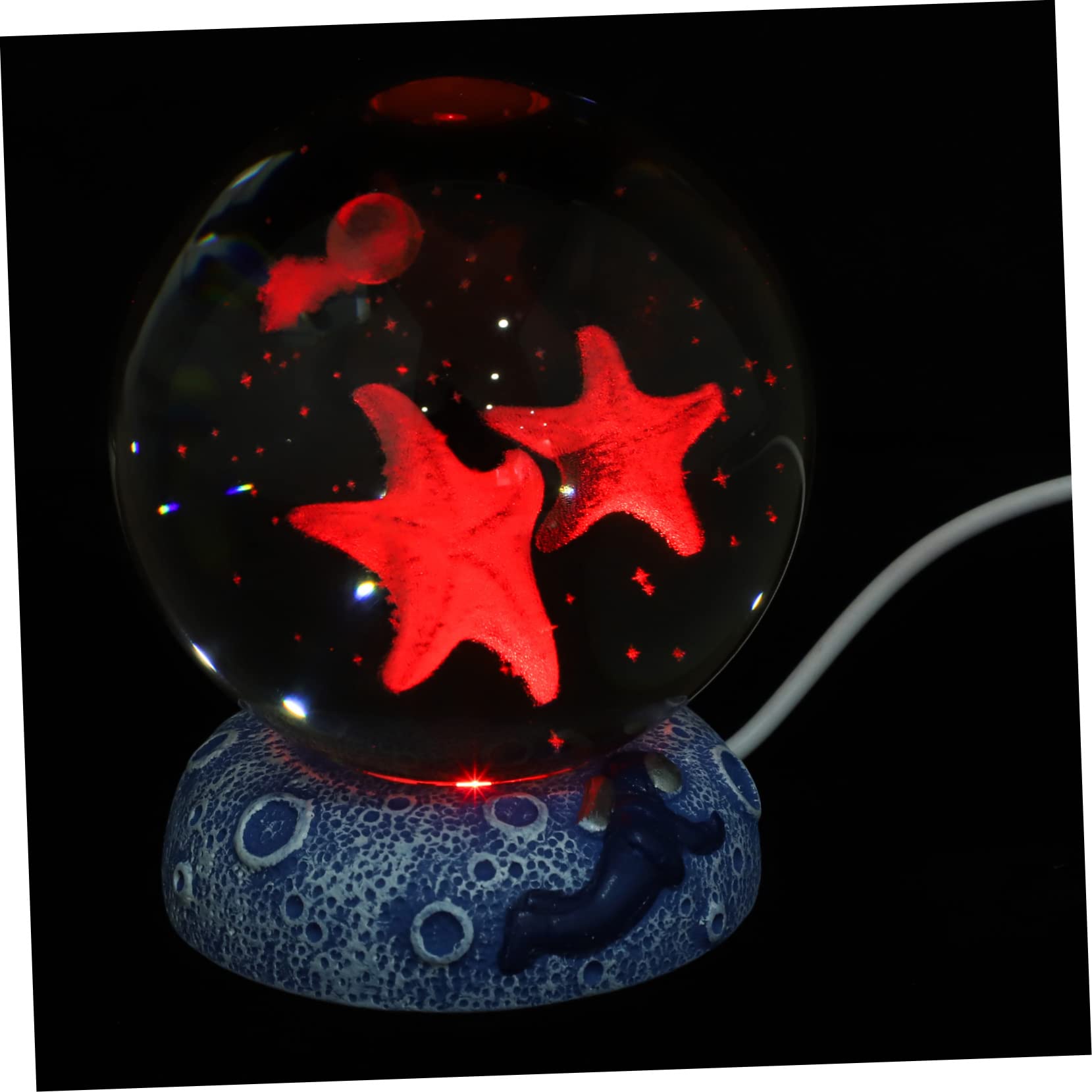 Gadpiparty Crystal Lamp Crystal Night Light USB Charging Portable Table Decoration for Bedroom Unique Boys and Girls and Adults Glow