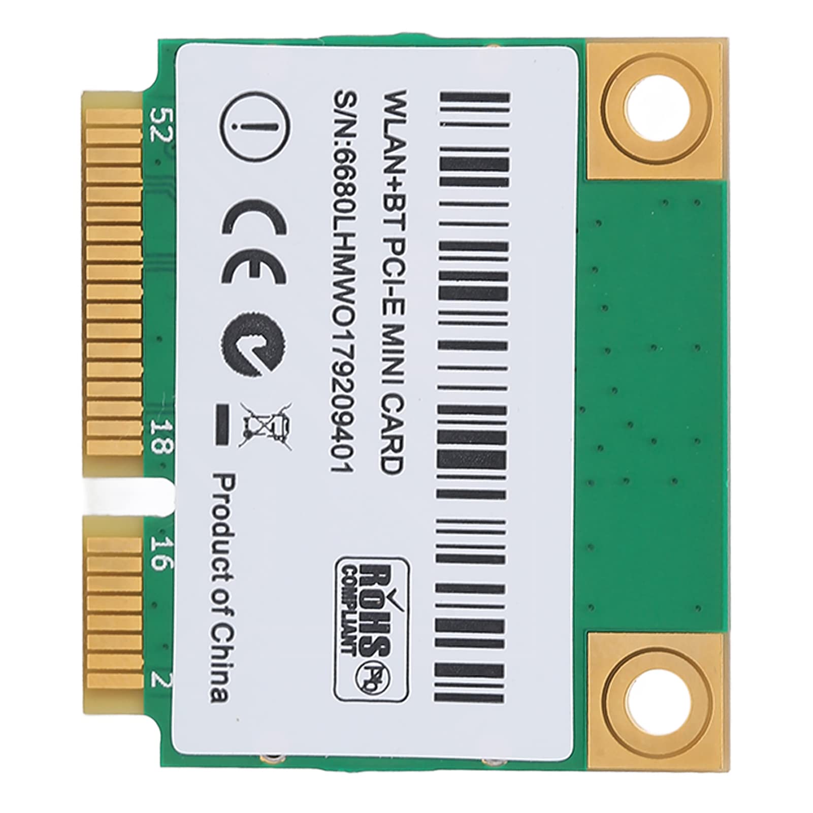 ASHATA Scheda WiFi M.2 PCIe 2.4G/574Mbps 5G/2400Mbps 6G/2400Mbps BT5.2 Mini PCIe Scheda di Rete Wireless per PC Laptop, Tecnologia MU Mimo Multi Threading