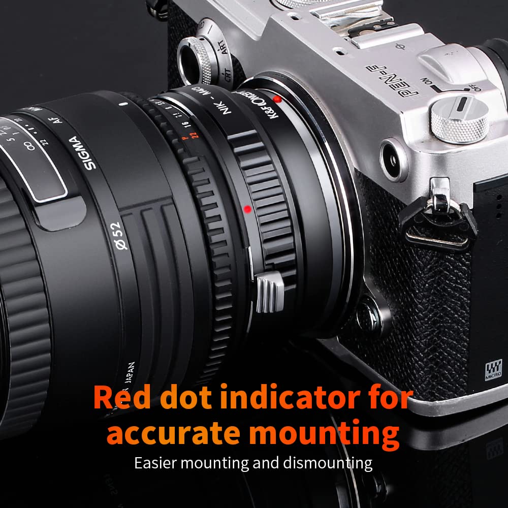 K&F CONCEPT Compatibile con Nikon AI Lente per Micro 4/3 Adattatore di obiettivo per Micro 4/3 M4/3 G1 GH1 GH2 GF1 Compatibile con Compatibile con Olympus Compatibile con Panasonic Camera