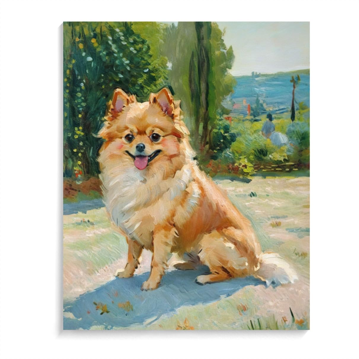 Paint by Numbers Pomeranian Dog DIY Acrylic Painting Kit with Brushes Pigment Oil Painting Artwork Adults Beginners Wall Decor 20x24inch(50x60cm) Frameless