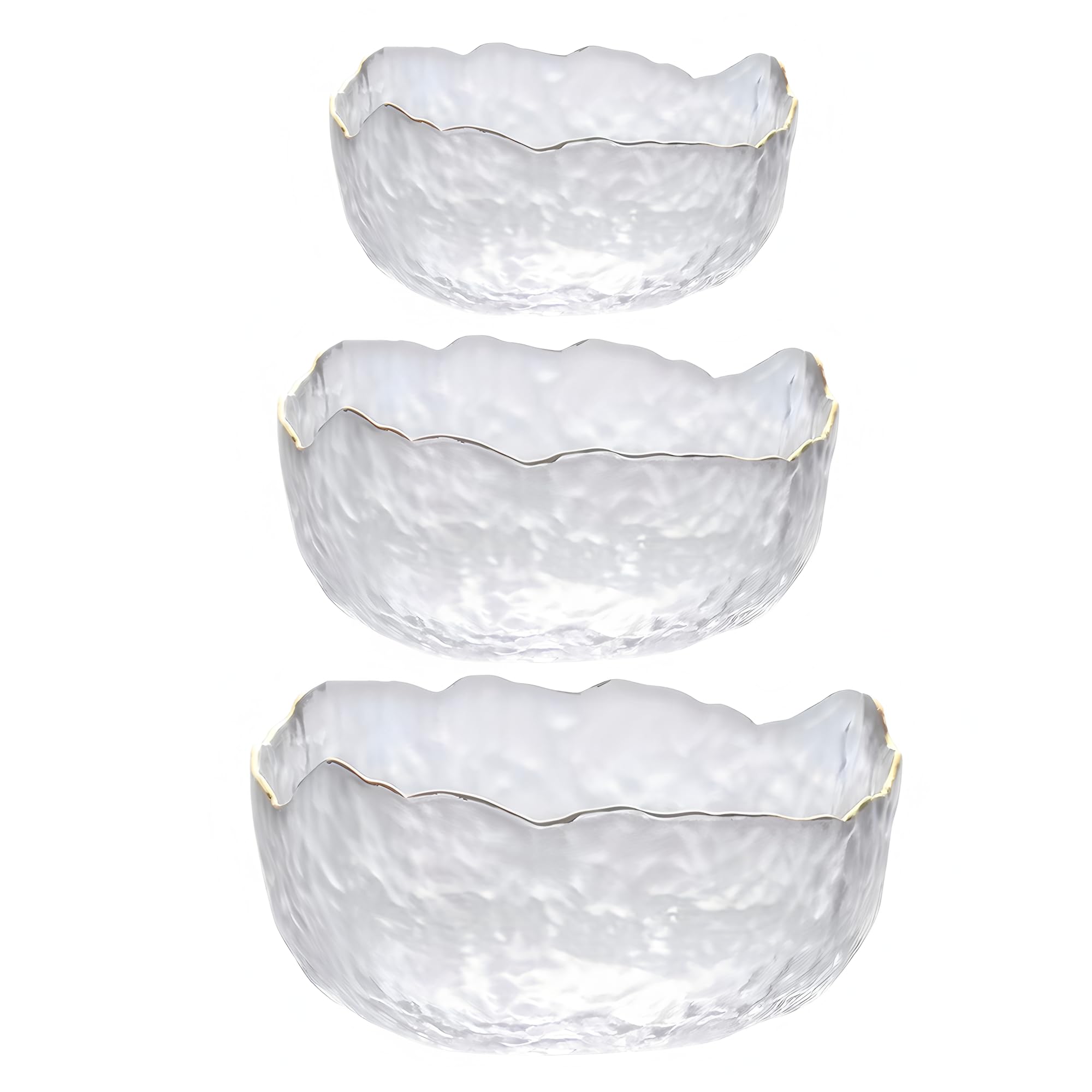 Glasschalen, 3 Stück Küche Mischschale, Glasschalen geeignet für Obst, Gemüse, Pasta, Getreide, Desserts
