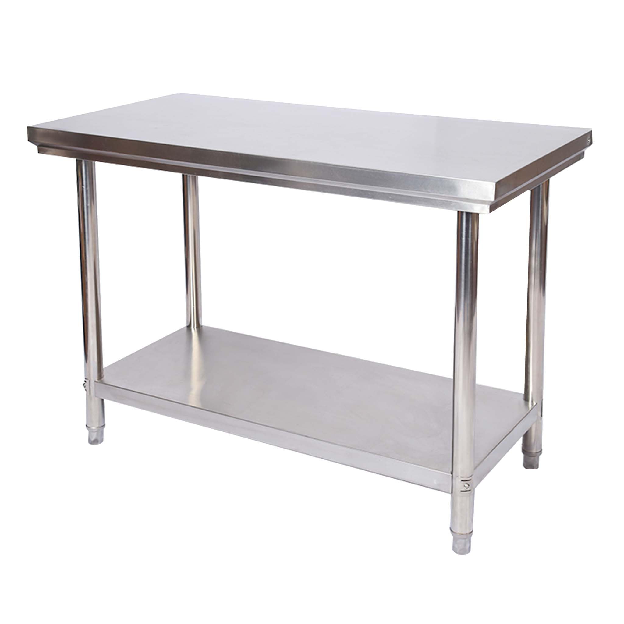 Wiltec Stół gastronomiczny ze stali nierdzewnej z blatem o wymiarach 100 x 60 cm i półką pod blatem, meble do pracy z żywnością