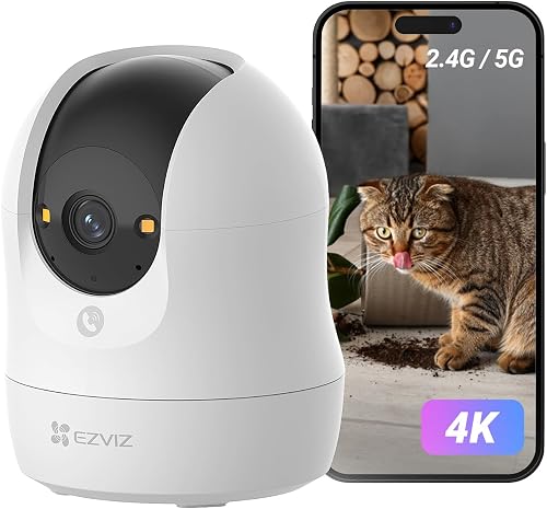 Ezviz CS-C6N-G1 4K 8MP Pan and WiFi Tilt Smart Home Indoor Camera, White