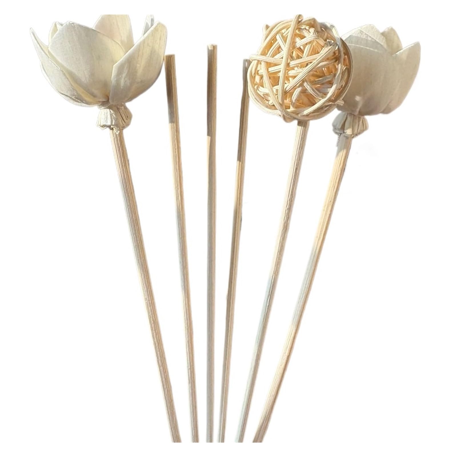 Zymjzbetic Rattan Reed Diffuser 7pcs Rattan Aromatherapy Sticks Include 4, 2 Orchids, and 1 Ball Expansion Stick. Volatile DIY