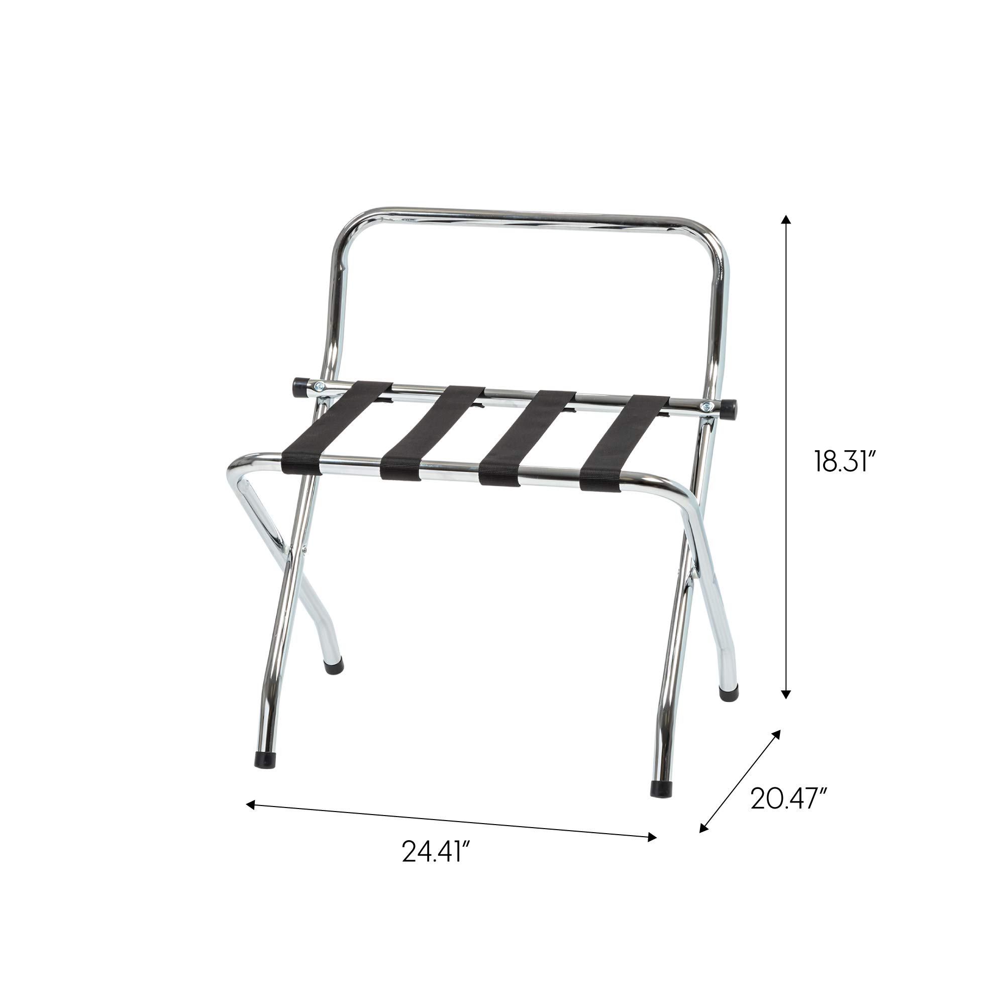 IRIS USA Chrome Steel Foldable Luggage Rack. SIMILAR TO LOT PHOTO 