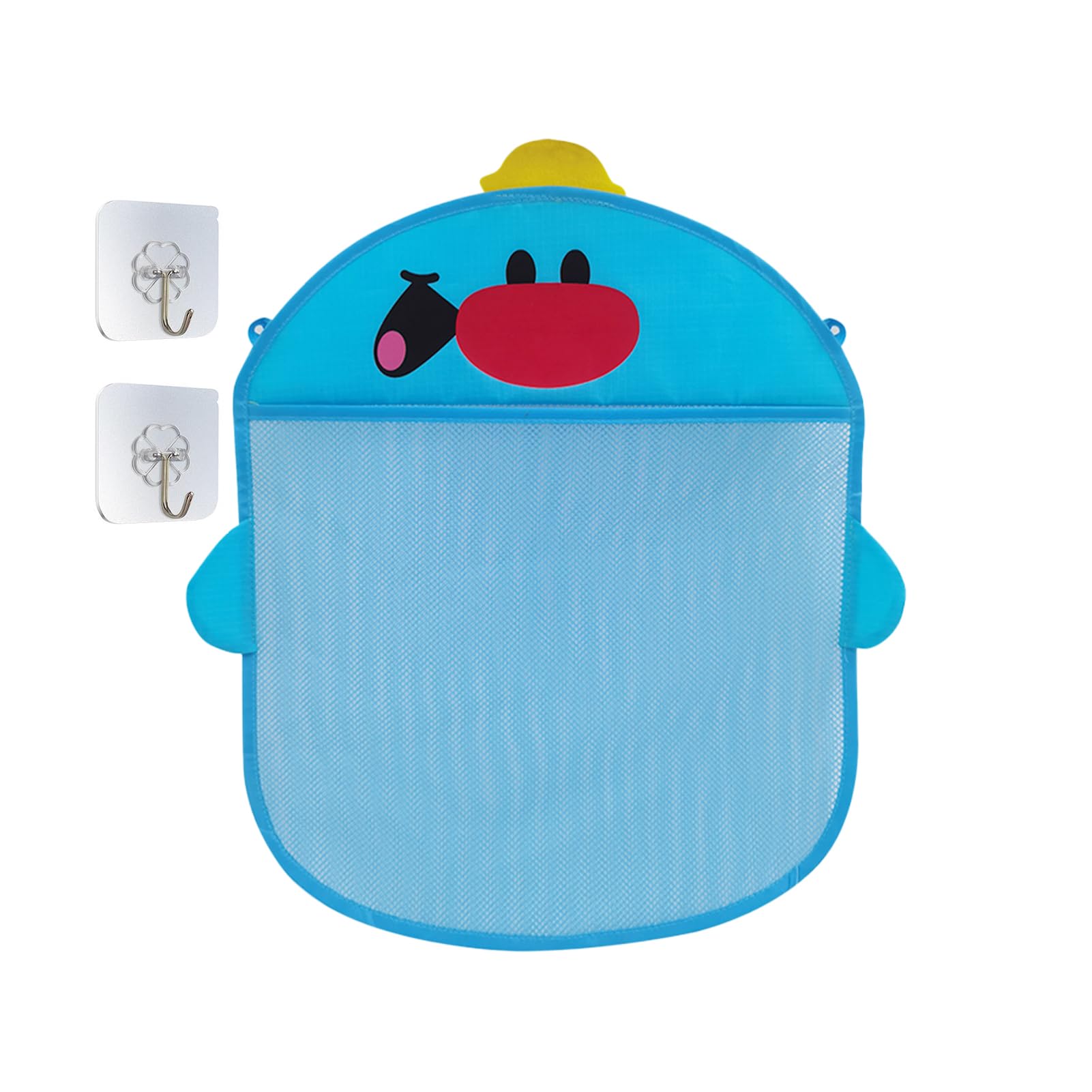Bath Toy Storage Mesh Shower Caddy Cartoon Baby Horizontal Large Opening Mesh Shower Caddy Hanging with Hooks Shower