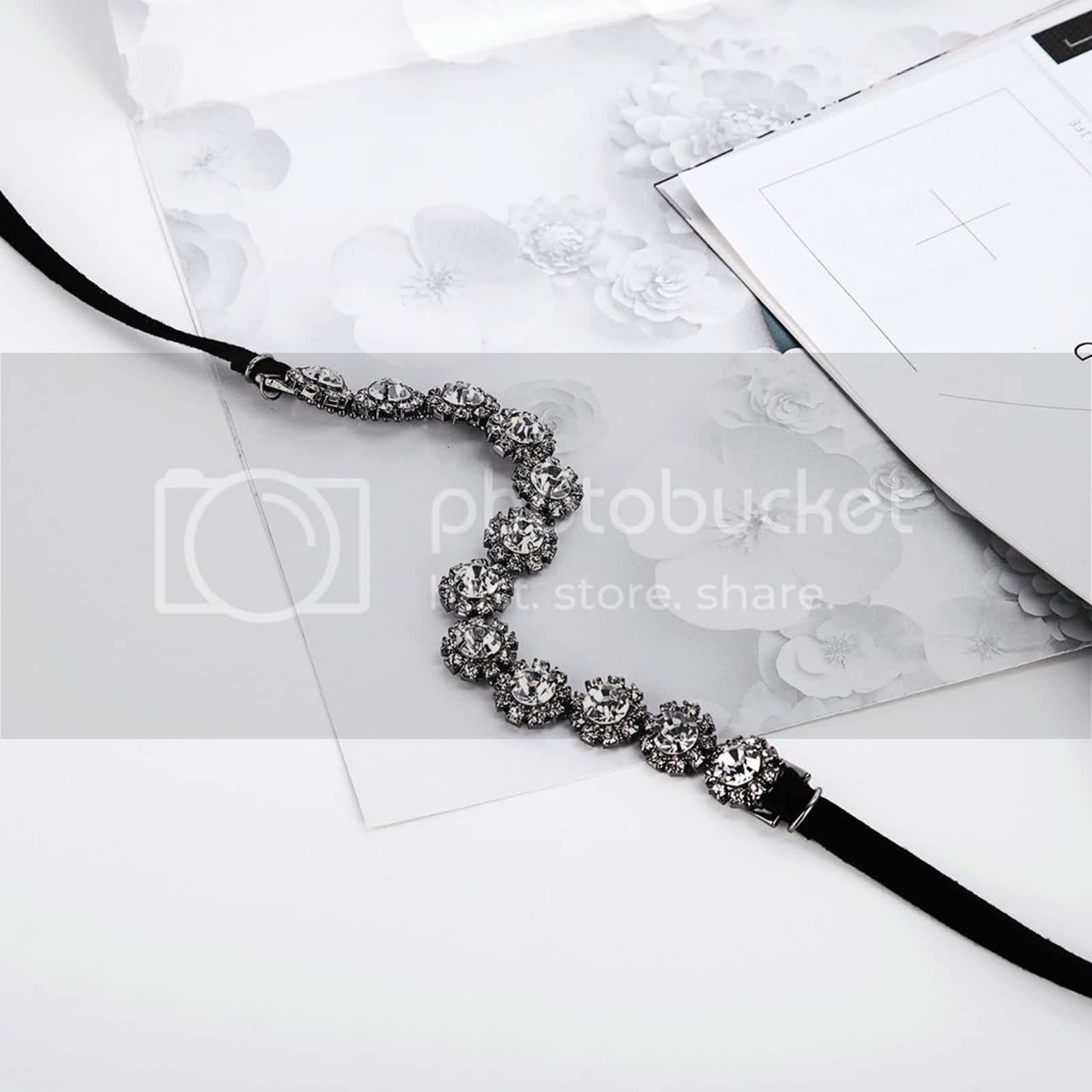 Gargantilla bohemia, collar de terciopelo con flores de cristal, accesorios de disfraz de Halloween, anime, cosplay, regalos góticos para mujeres, Cristal, Circonia cúbica