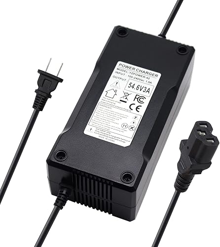Cargador de fuente de alimentación adaptador de CA de 54.6V 3A/48V 3A Se adapta a la batería de iones de litio de 48 V con 3 agujeros Cable de