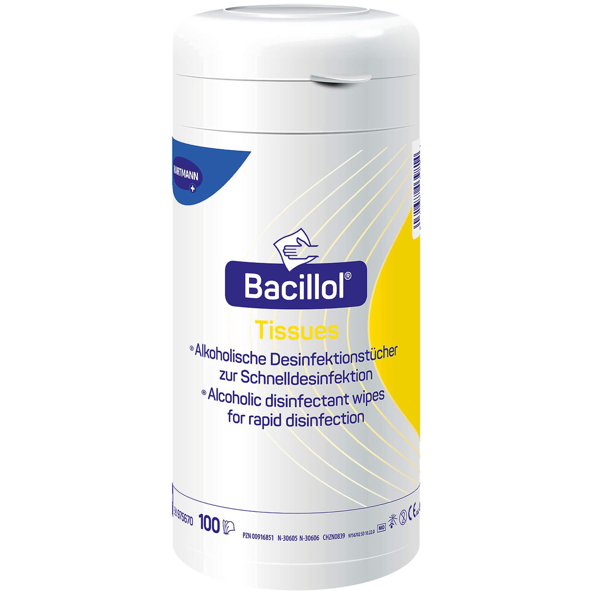 Toallitas Desinfectantes De Bacillol Tejidos Bote con 100 Toallas