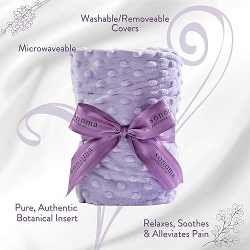 Miniatura 7 de Sonoma Lavender Envoltura térmica de spa para cuello, hombros y espalda baja, almohadilla térmica de aromaterapia lavanda para microondas, fundas