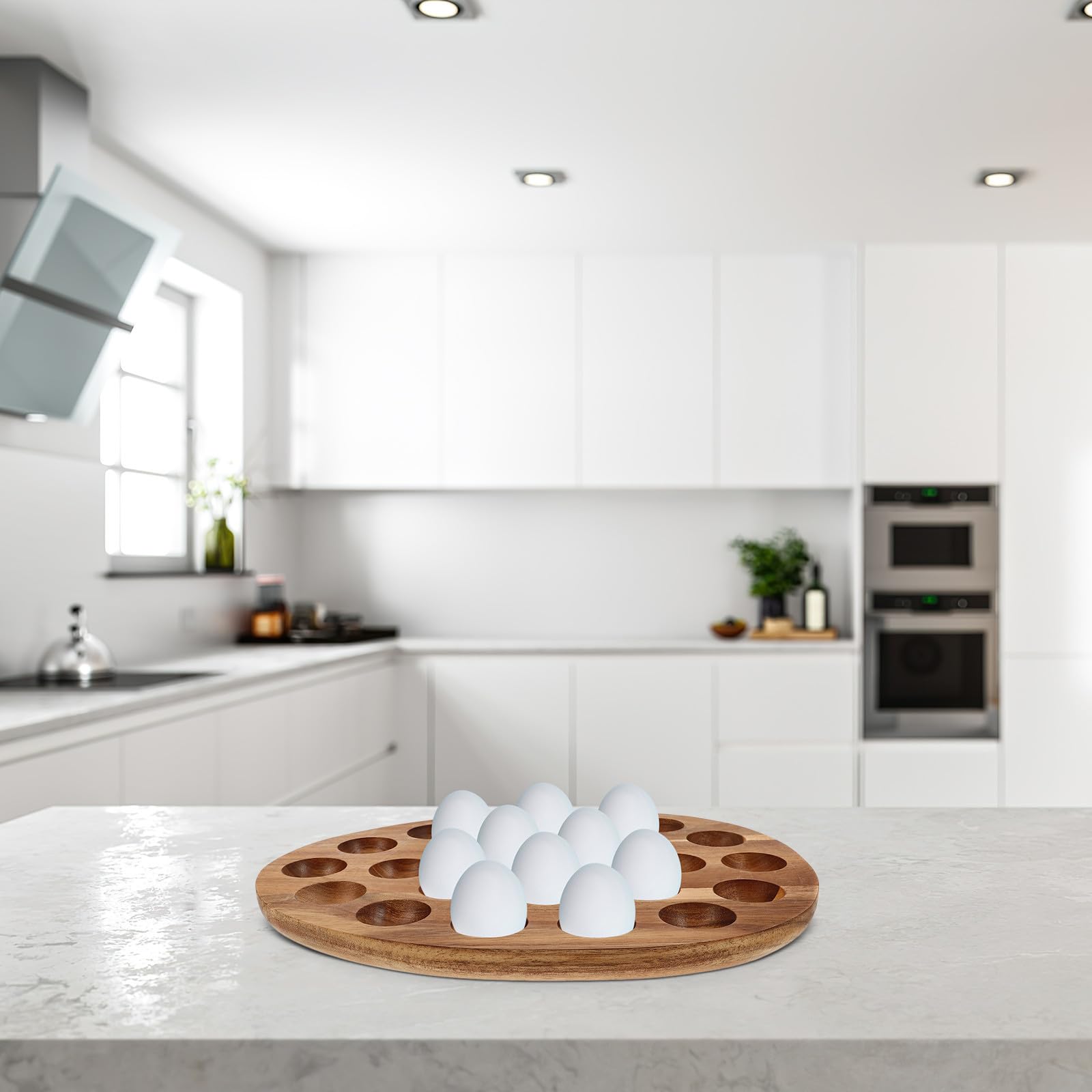 Bandeja para Huevos de Madera Estilo Minimalista para Refrigerador