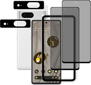 [2-2 Pack Privacy Screen Protector Designed For Google Pixel 7 Anti Spy Private Tempered Glass Film 2-Pack Camera Lens Protector Film 2-Pack
