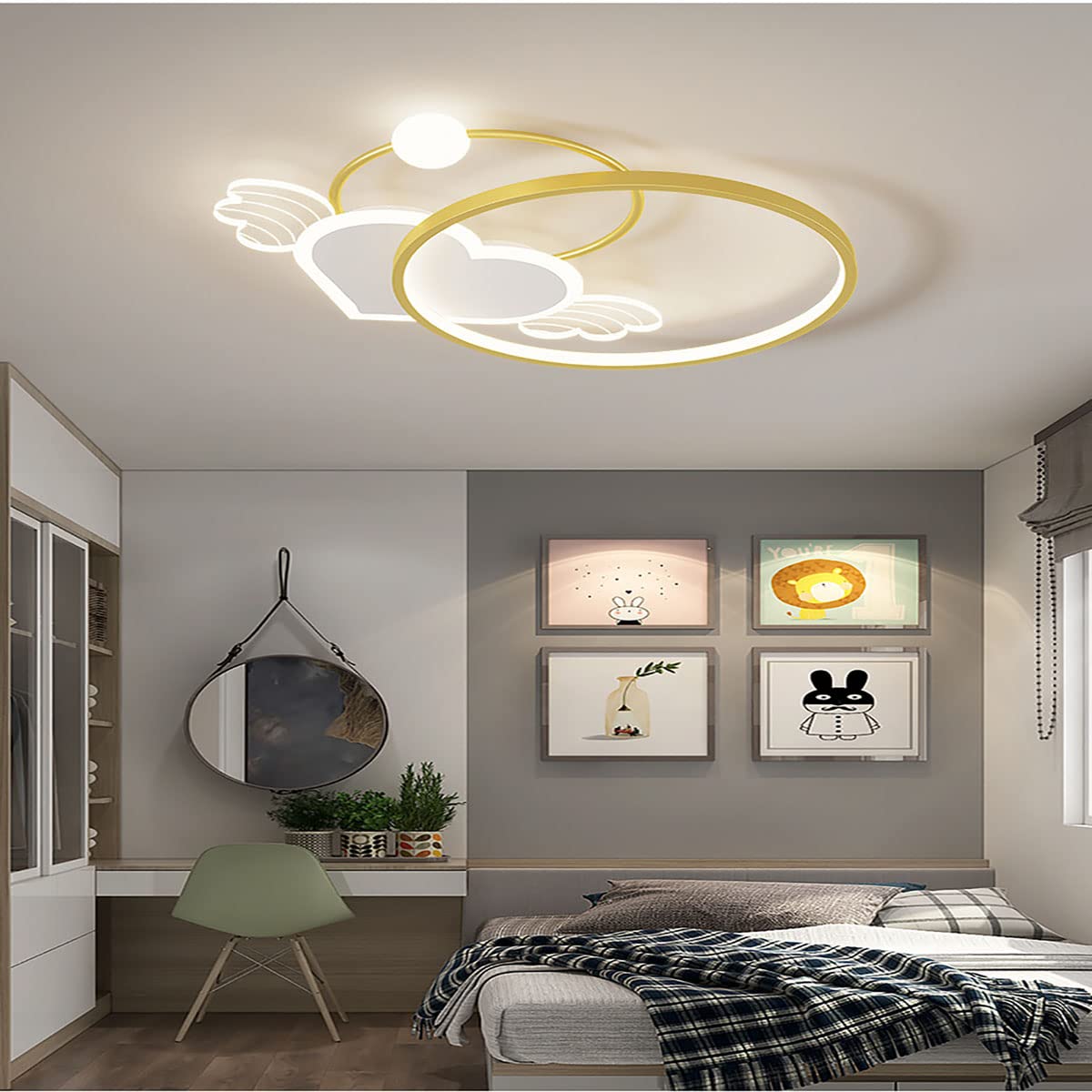 Plafonnier ventilateur LED pour chambre à coucher silencieux et moderne