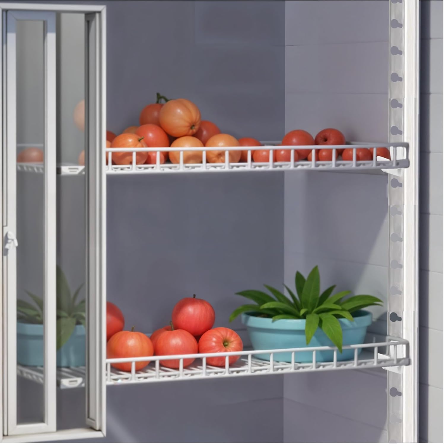 12 pcs Freezer Shelf Plastic Clip for Refrigerator Freezer Cooler Shelf Support Replacement Square Buckles Clips Commercial Replacement Clips Buckles for Fridge Parts (White)