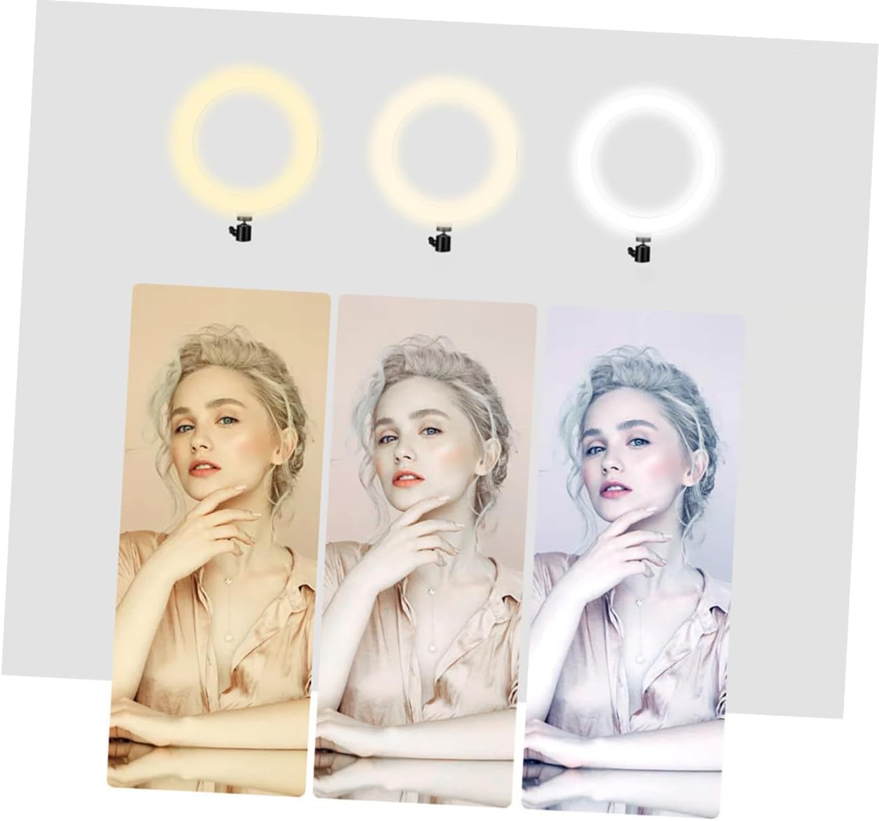 Balacoo Selfie Light Phone Tripod Stand Phone Holder for Live Streaming Stepless Dimming Tripod Ring Clip Black