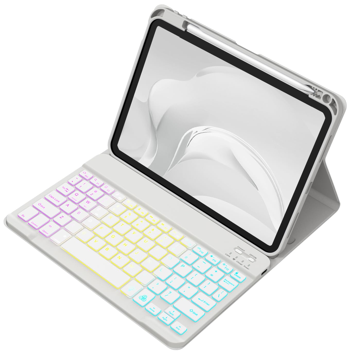 Akkerds for iPad A16 Case with Keyboard - 7 Colors Backlit Keyboard for iPad 10th Generation/iPad Air 11 Inch - Wireless Folio Cover for iPad Air 10.9 Inch/iPad Pro 11 Inch 2022/2021/2020 (Gray)