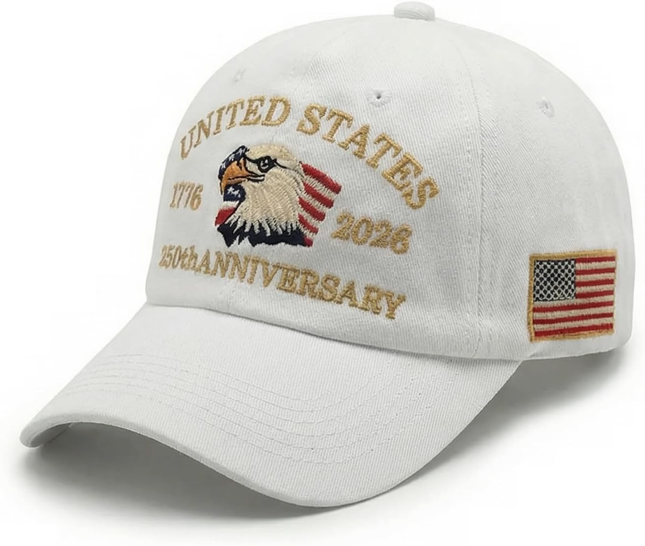 USA 250th Anniversary Hat 1776-2026 Eagles Embroidered Patriotic American Flag Baseball Cap