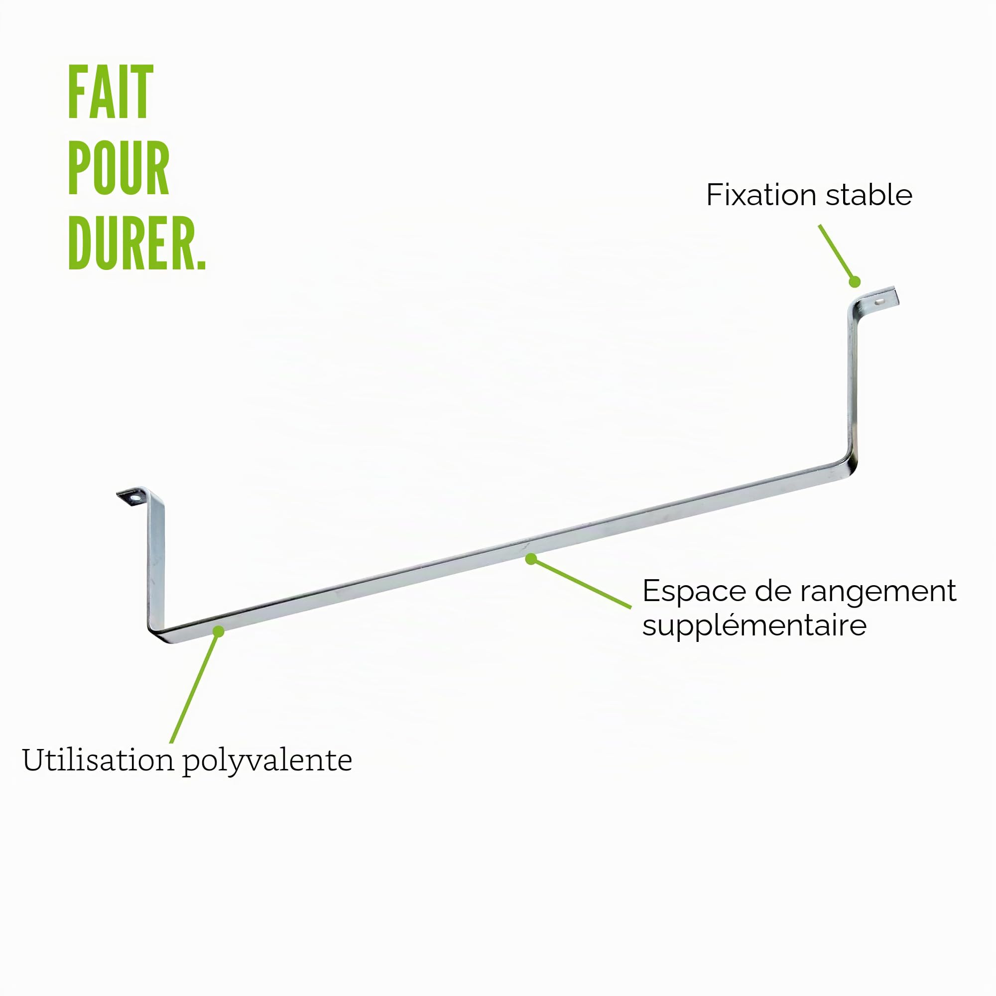 GAH-Alberts 800895 802387 Lot de 2 ponts de rangement galvanisés Longueur 790 mm Profondeur 160 mm