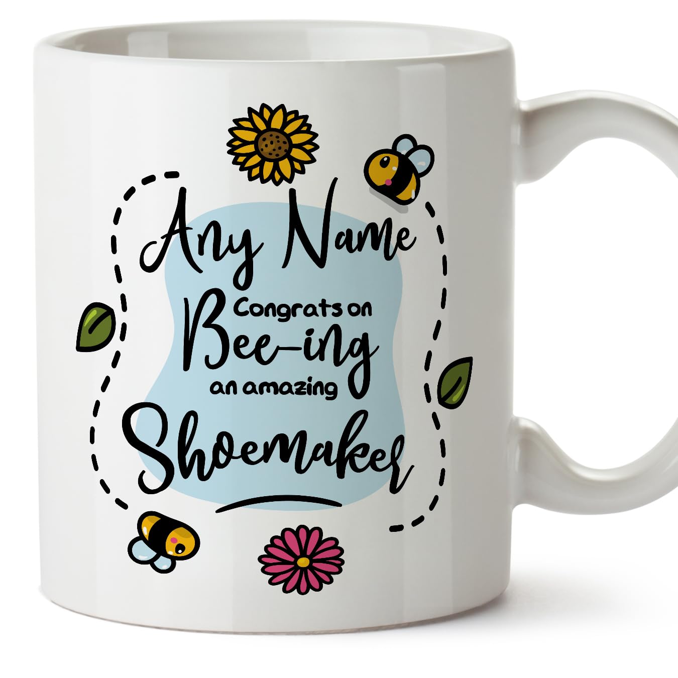 MUGFFINS Personalised Mug for Shoemaker - in English - Thanks for Beeing - Funny Custom Gift for Colleagues - Ceramic 11oz Mug โ image 1