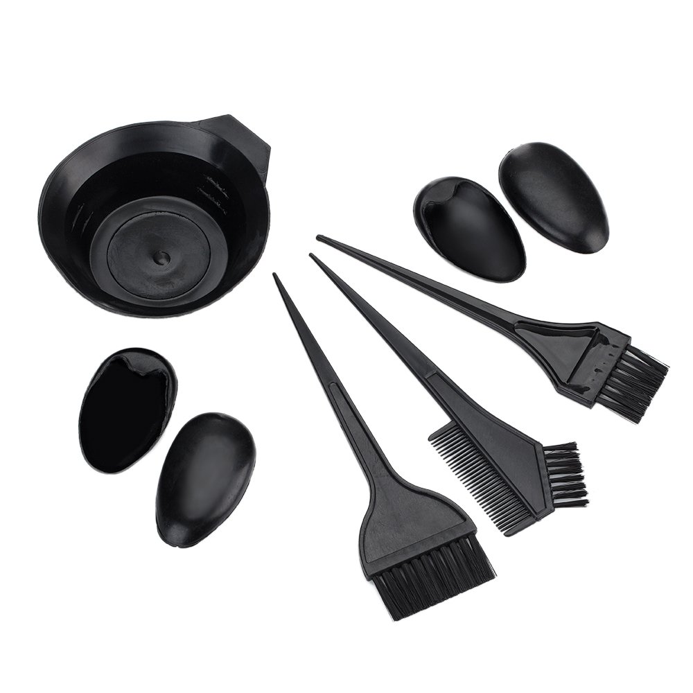 Anself 8pcs Hair Dyeing Tool Hair Coloring Kit Salon Dyeing Brush Comb Bowl Set Salon Hair Color Dye Tint Tool Set Kit Hair Coloring Tool Set Bowl & Brushes & Two-edged Comb & Ear Covers