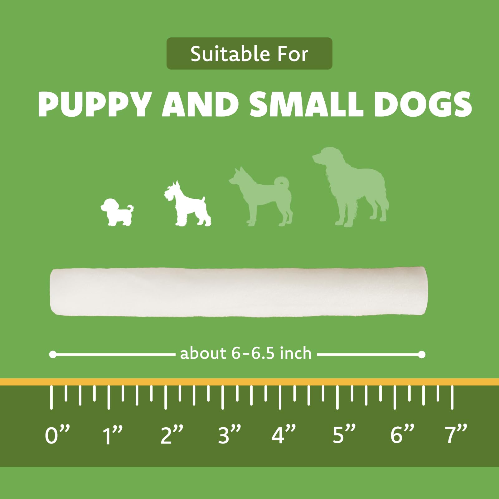 MON2SUN Perro Rawhide Rolls Natural Skinny Retriever Rolls 6.5 pulgadas para cachorros y perros pequeños