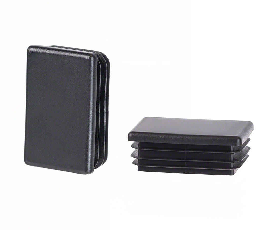 EMFA Tapón para tubo rectangular hasta 150x100 mm 5 piezas negro Tapón rectangular 15x10 cm