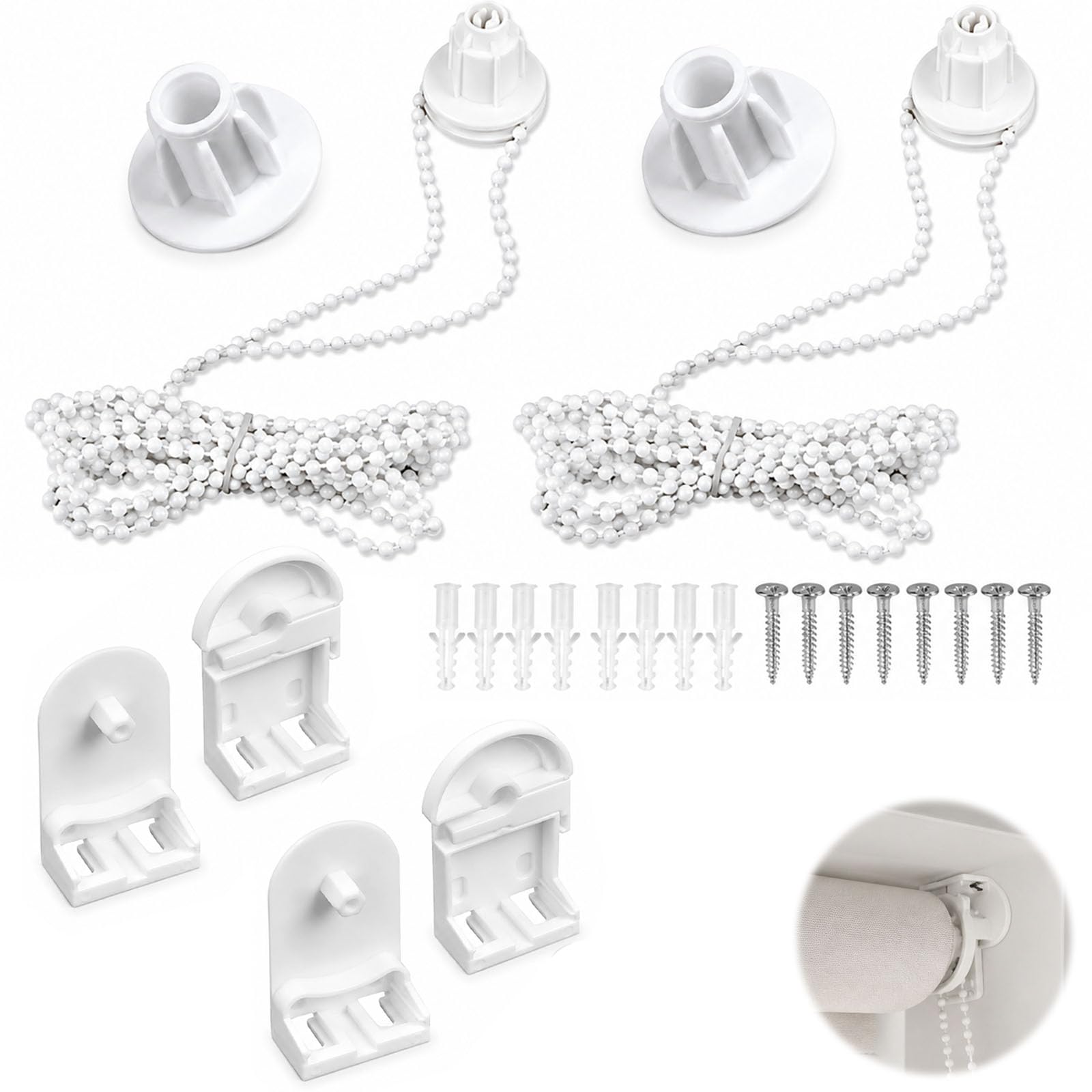 2 Sets Rolling Blind Fittings, 25mm Rolling Blind Brackets