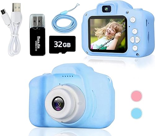 Juguetes de cámara para niños de 3, 4, 5, 6, 7, 8, 9 años, regalo de Navidad, cumpleaños, cámara de video digital, mini cámara de video con pantalla