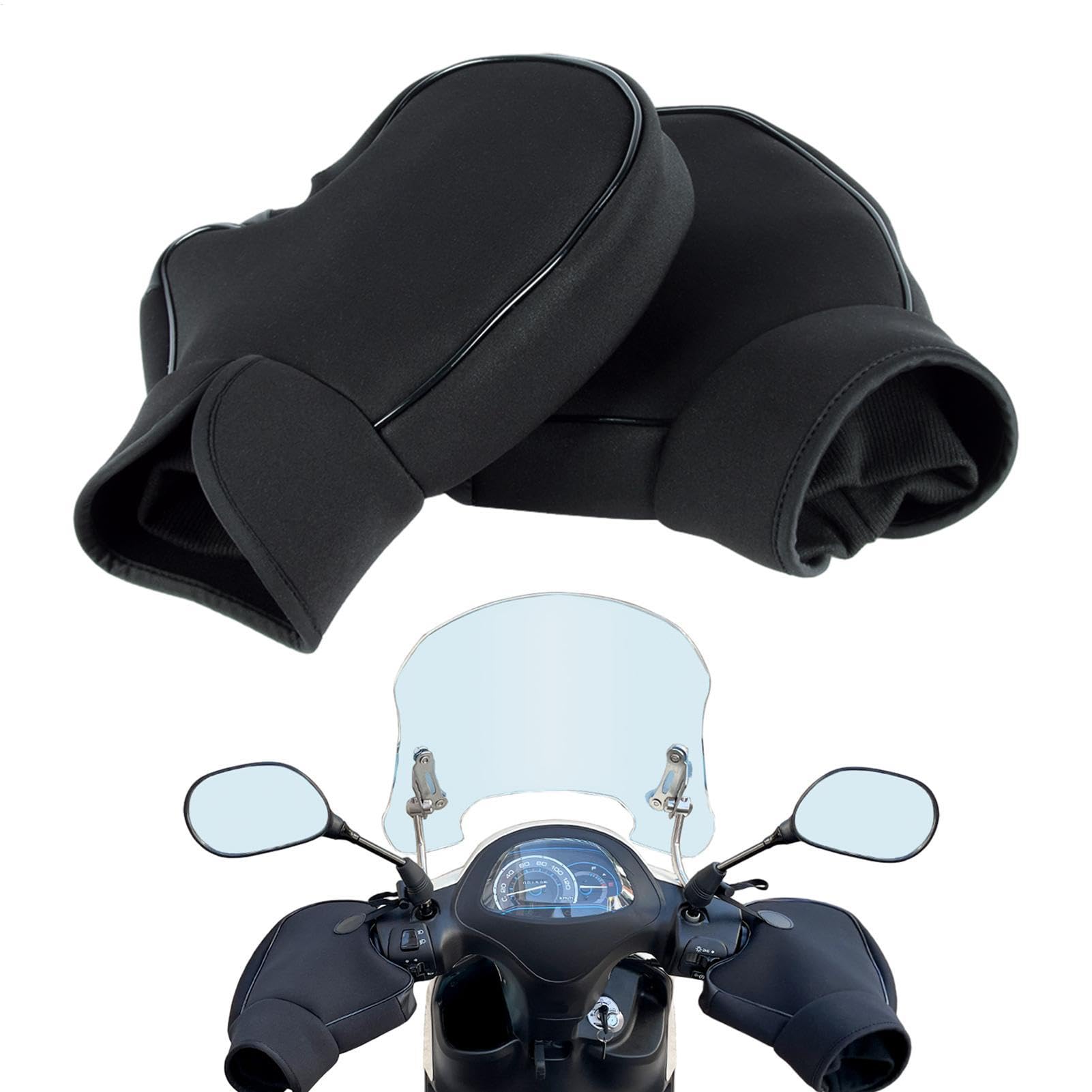 Guanti da manubrio per moto | Manicotti scaldamoto antivento - Accessorio invernale a protezione multipla per motoslitte, scooter, ATV