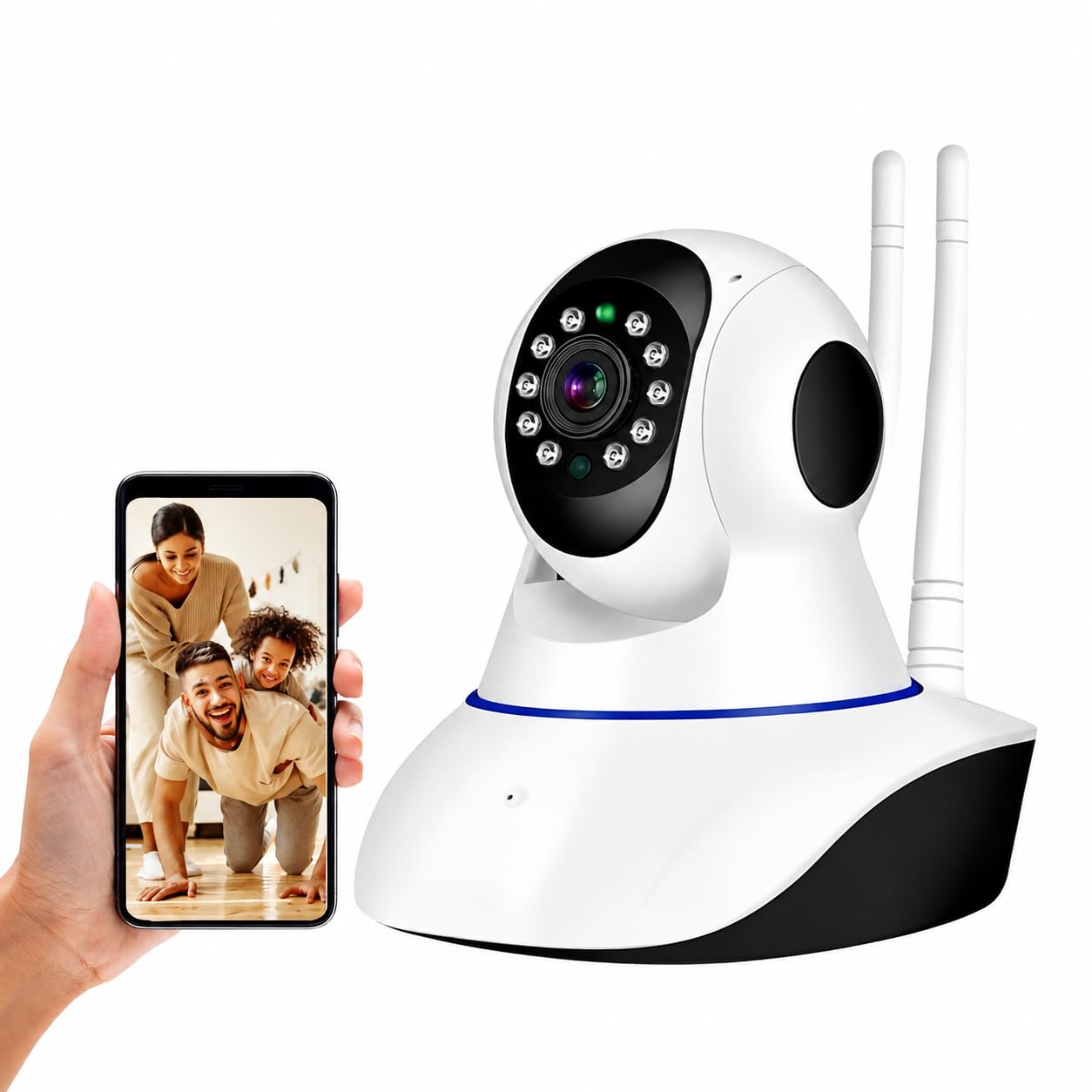 Dr Vision 4MP Wireless Smart CCTV Camera for Home Security | 1080P HD Indoor WiFi Camera | Pan Tilt Zoom | Color Night Vision | Motion Detection | Two Way Audio with Mobile App V380 Pro (Dual Antenna)-image-33