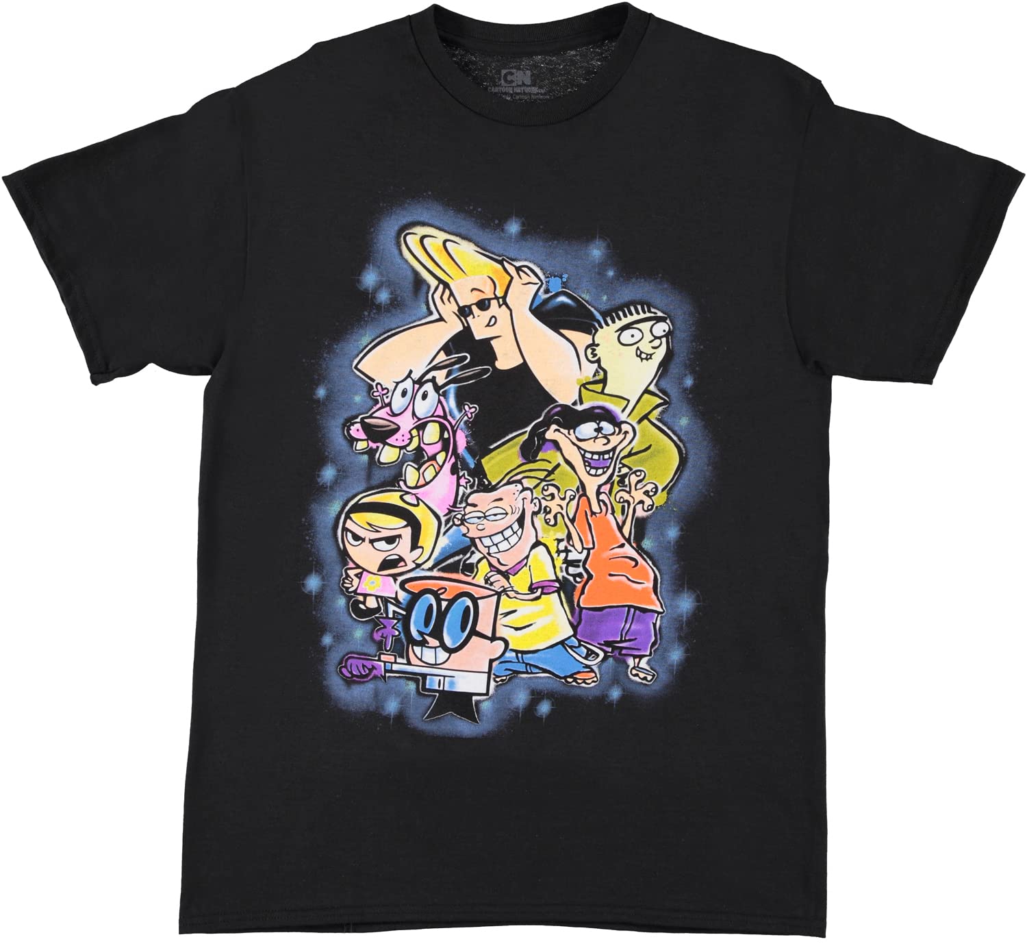 Cartoon NetworkMens Throwback Shirt - Jonny Bravo, Dexter's Laboratory, Ed, EDD & Eddy Tee - Throwback Classic T-Shirt