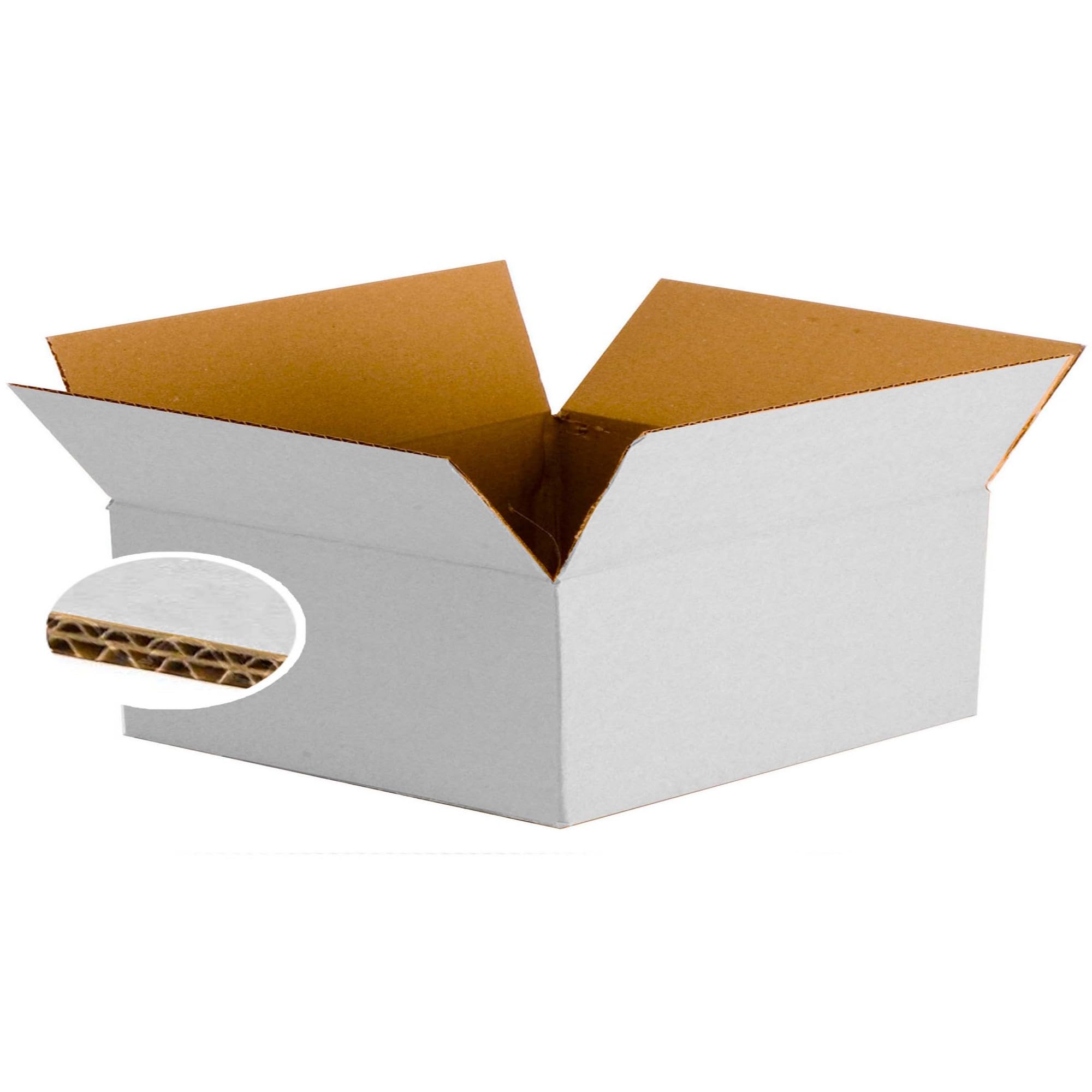 SIMPLETEK - Double Wave Reinforced White Cardboard Box 450 x 420 x 230 mm | Heavy Duty Packaging Box