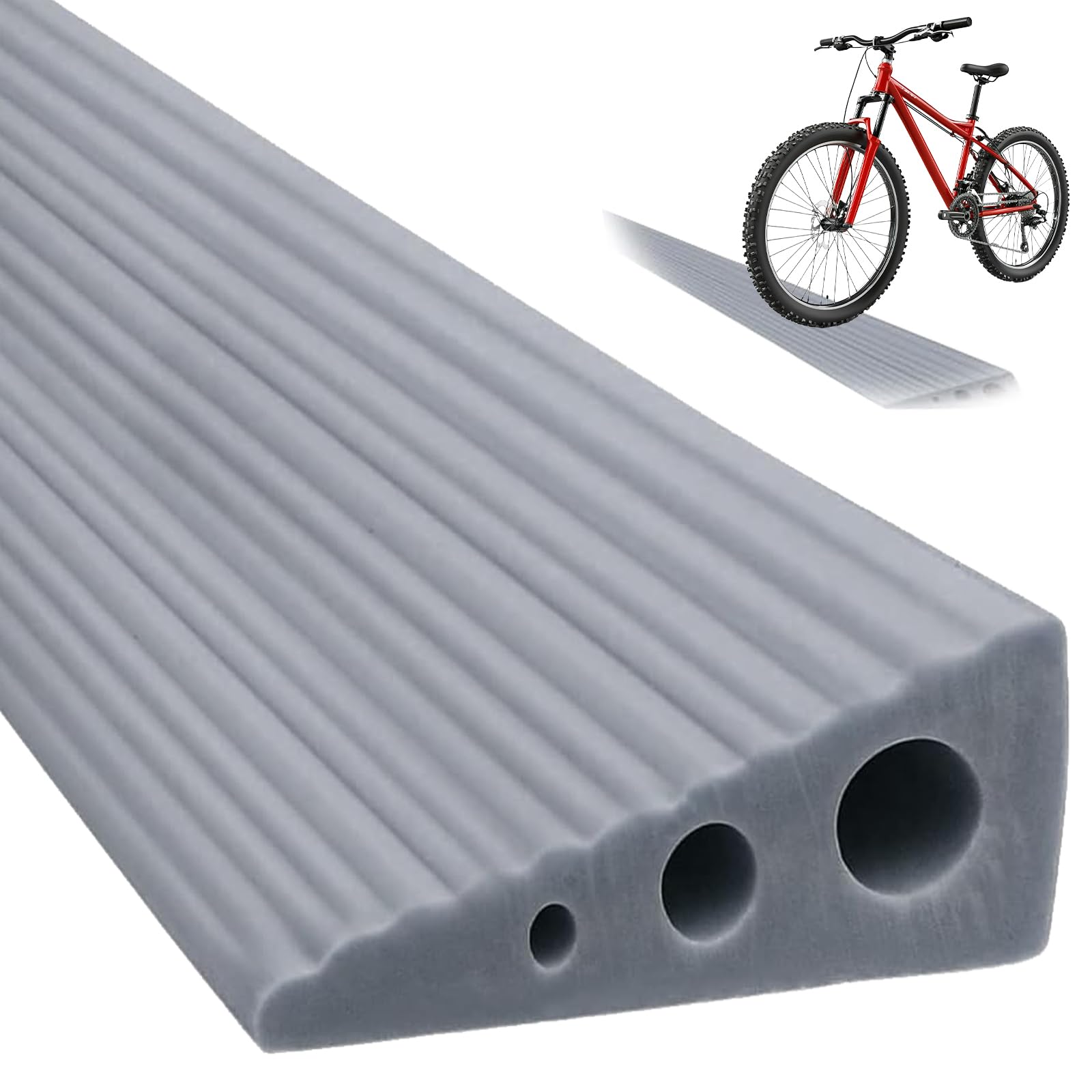 Rampa di Soglia per Porta in TPE, Altezza 2 cm, Carico Max 500 kg, Antiscivolo | per Sedie a Rotelle (Elettriche), Passeggini, Robot Aspirapolvere, Disabili | Design Resistente (Grigio, 100x6x2cm)